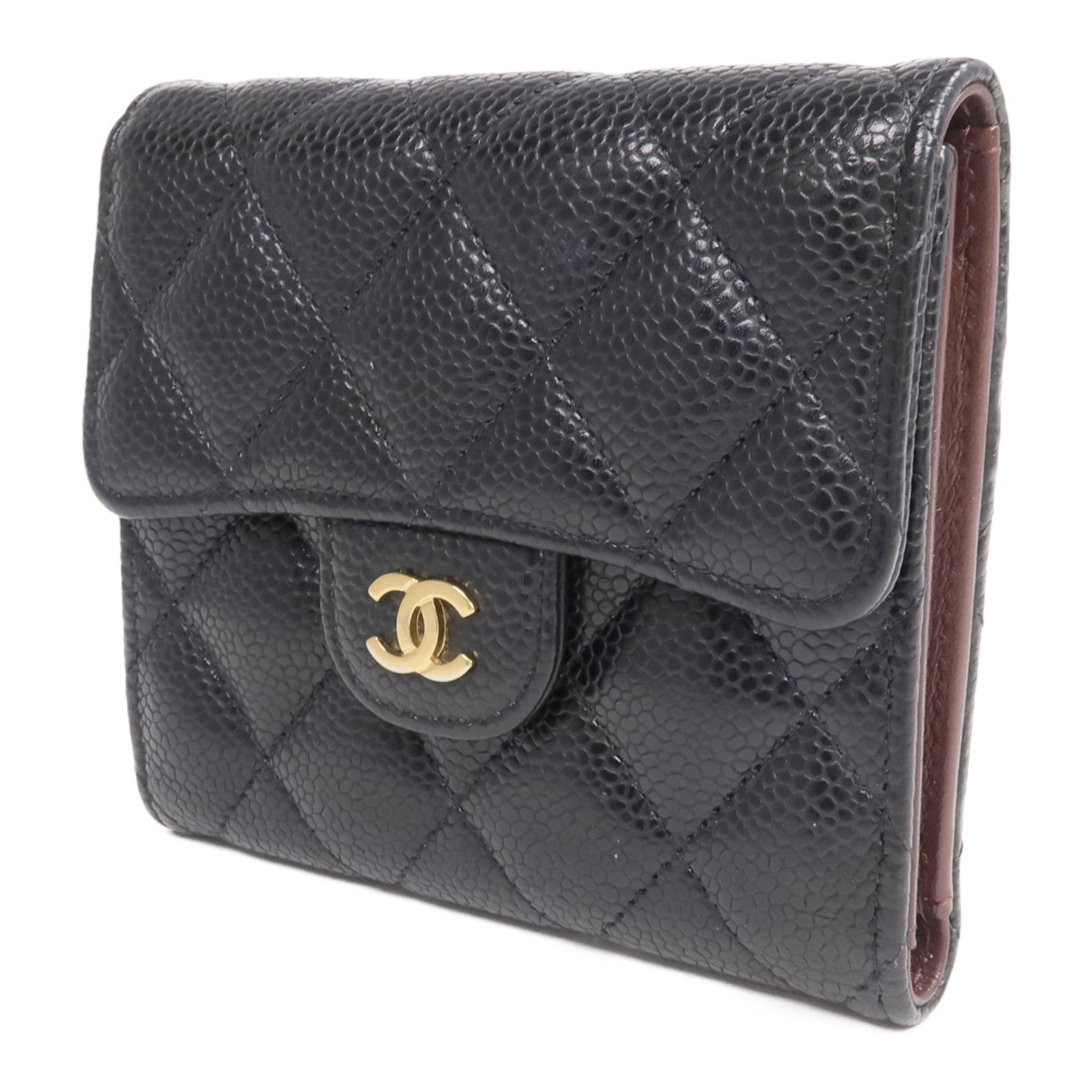 CHANEL 牛皮皮革Wallet金扣錢包