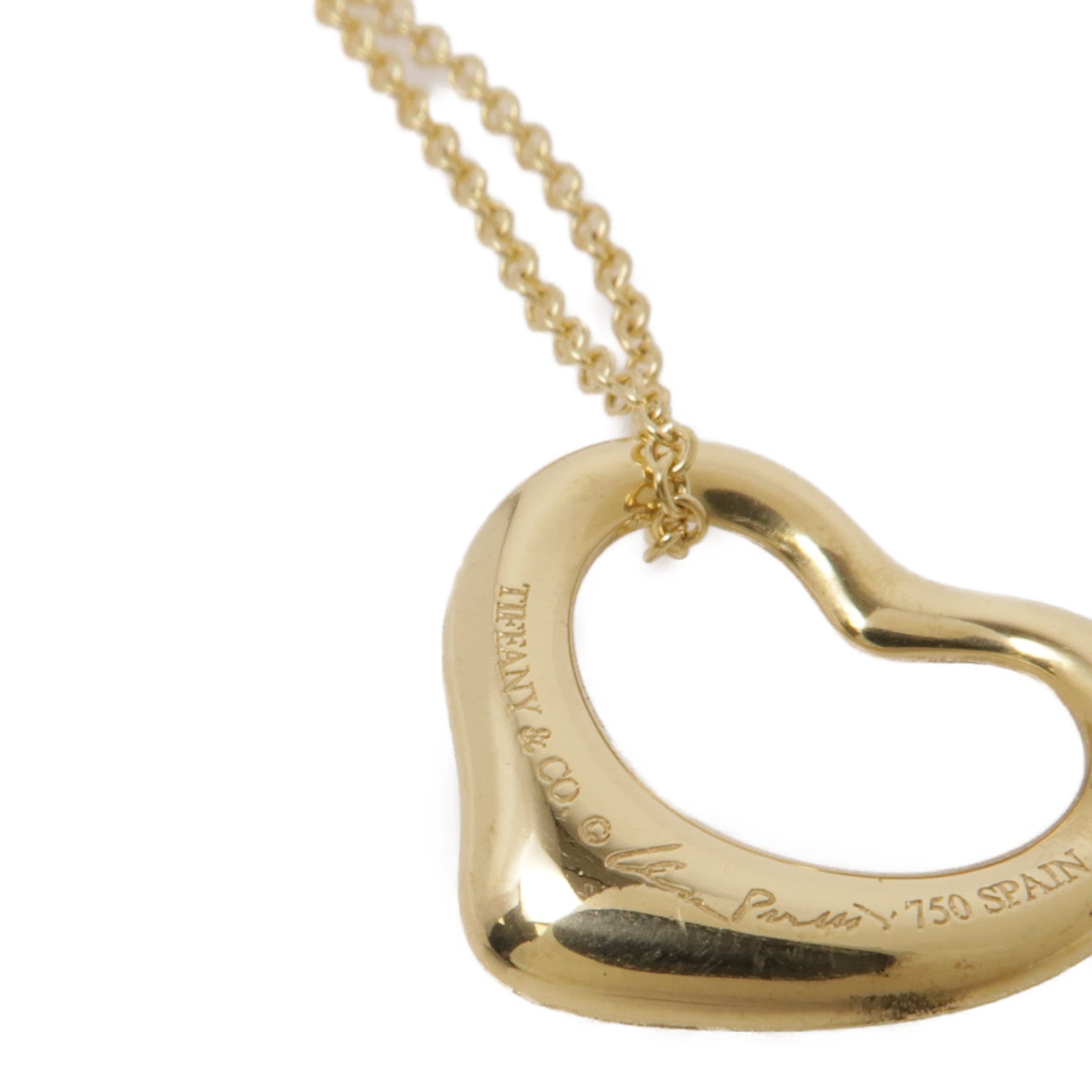 TIFFANY＆CO 18K黃金Open Heart Necklace項鍊