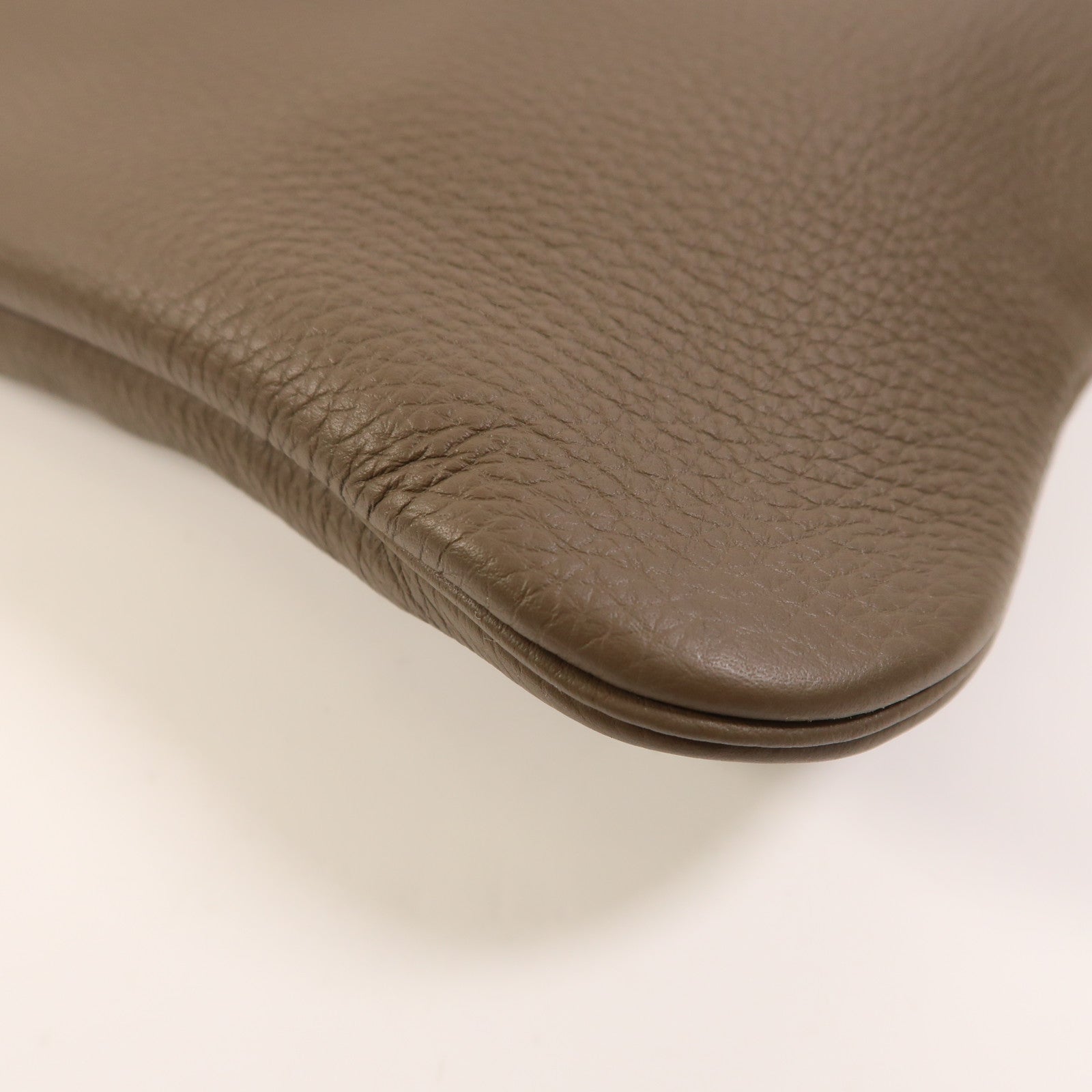 HERMES Togo皮革Victoria Business Bag銀扣手挽袋Etoupe