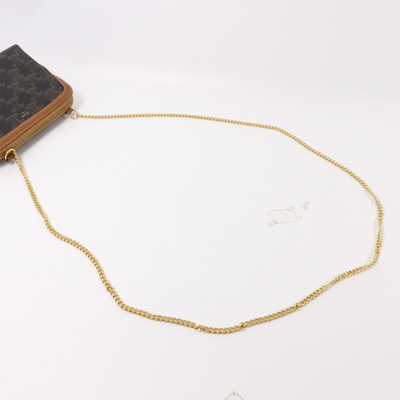 CELINE 塗層帆布Clutch With Chain鏈帶肩背袋