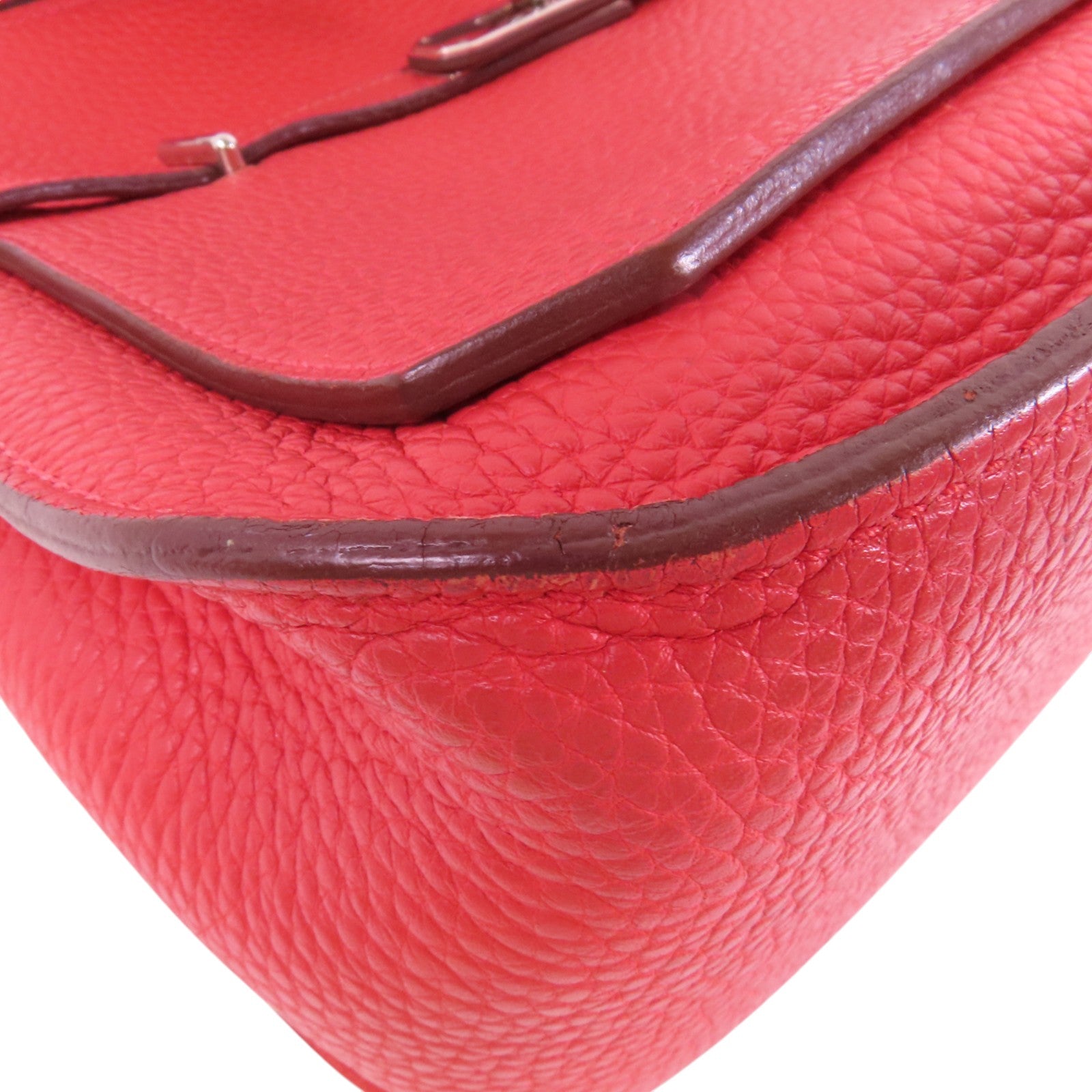 HERMES Clemence皮革Jypsiere 28銀扣肩背袋