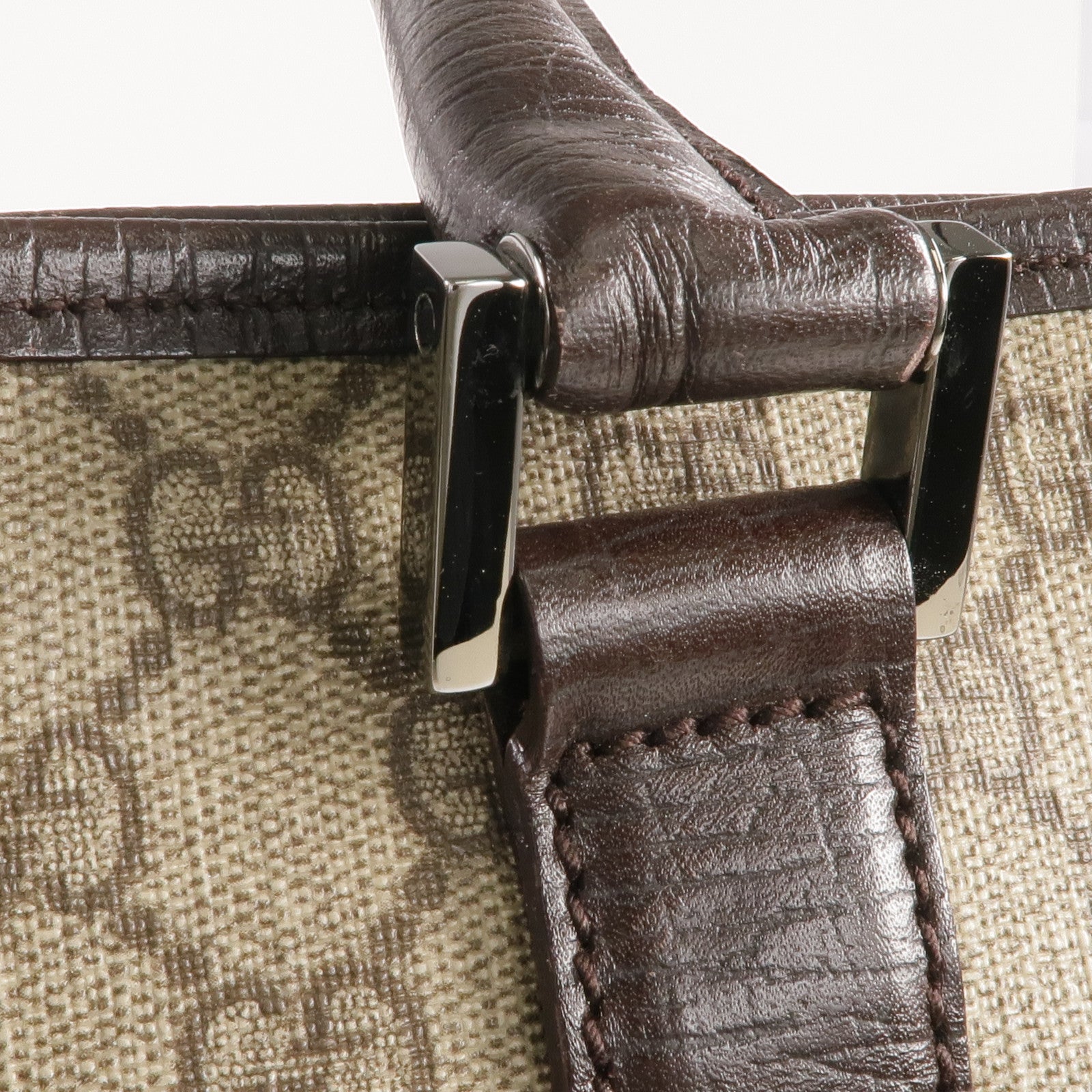 GUCCI 塗層帆布Tote Bag銀扣手挽袋
