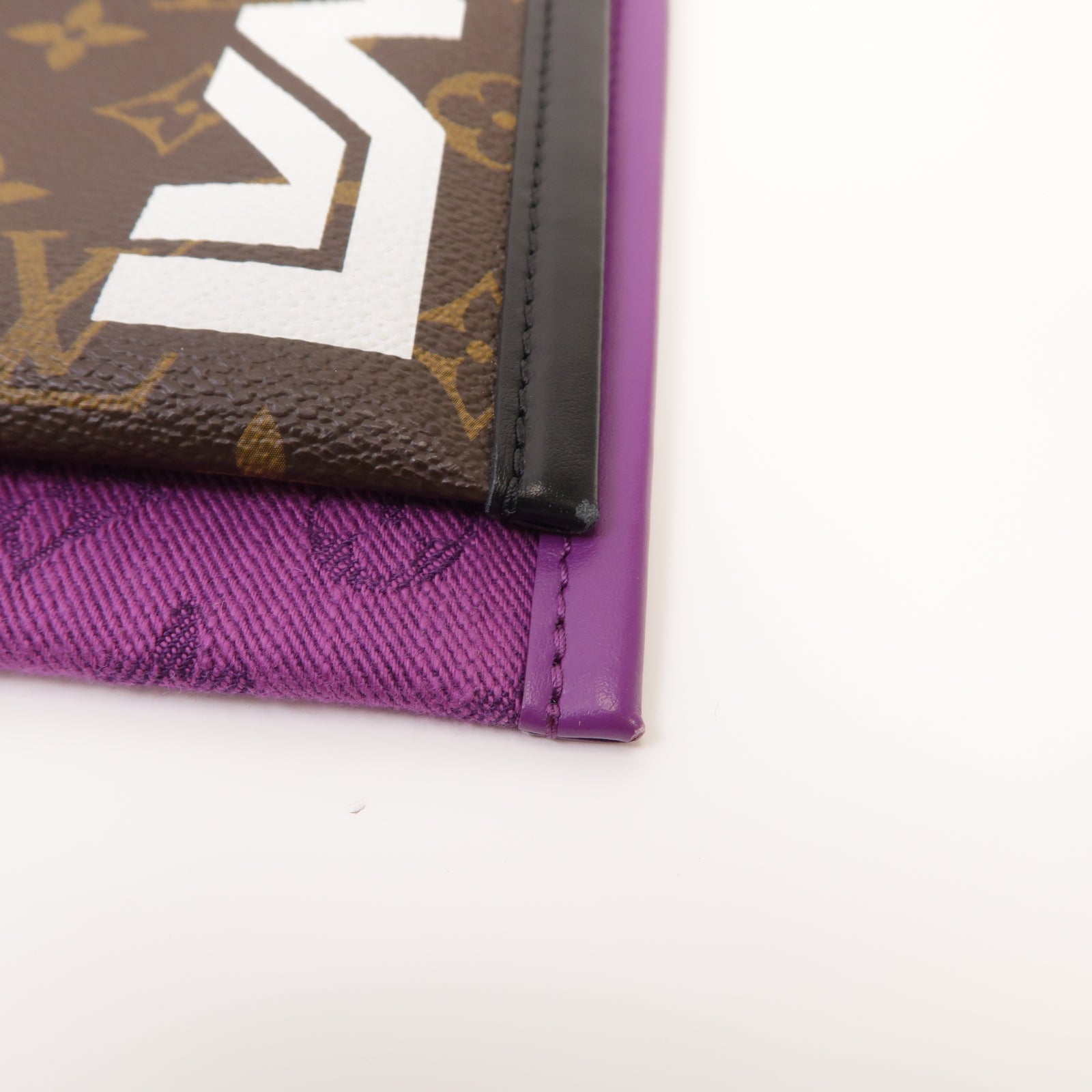 LOUIS VUITTON Monogram Flat Messenger Bag金扣肩背袋棕色/紫色