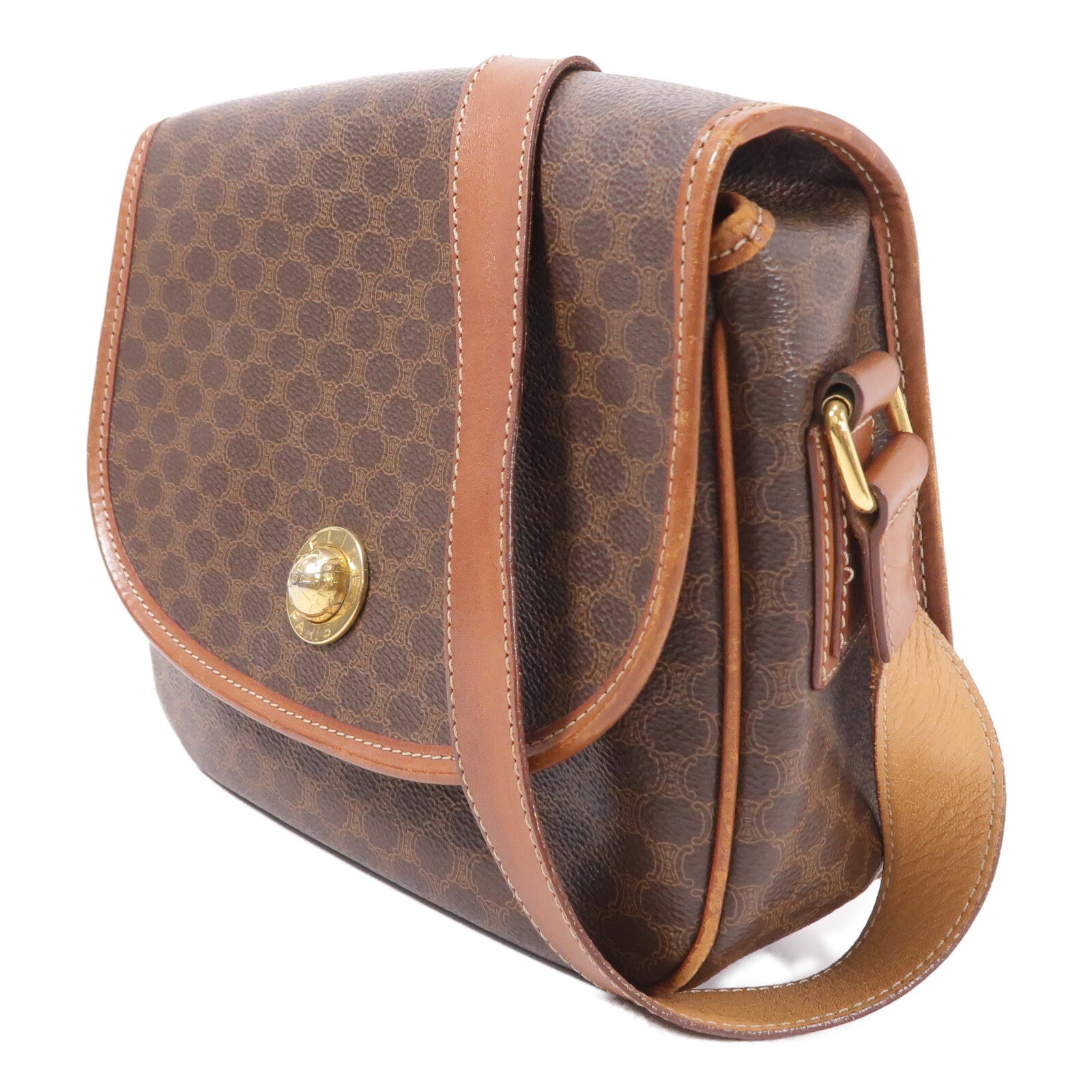 CELINE 塗層帆布Vintage Macadam Starball肩背袋