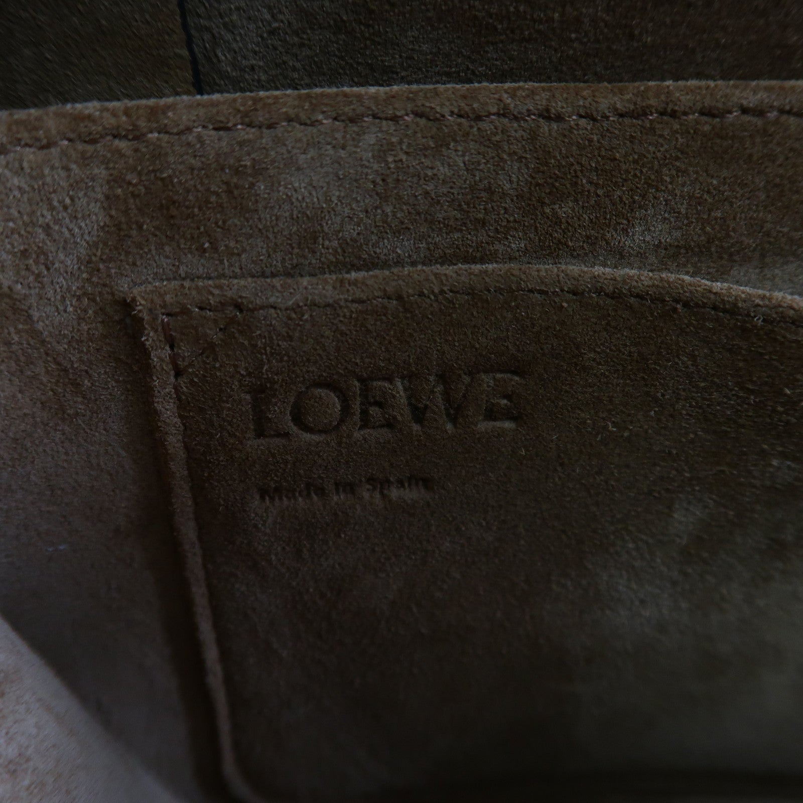 LOEWE 牛皮皮革Gate Bag金扣肩背袋深藍色