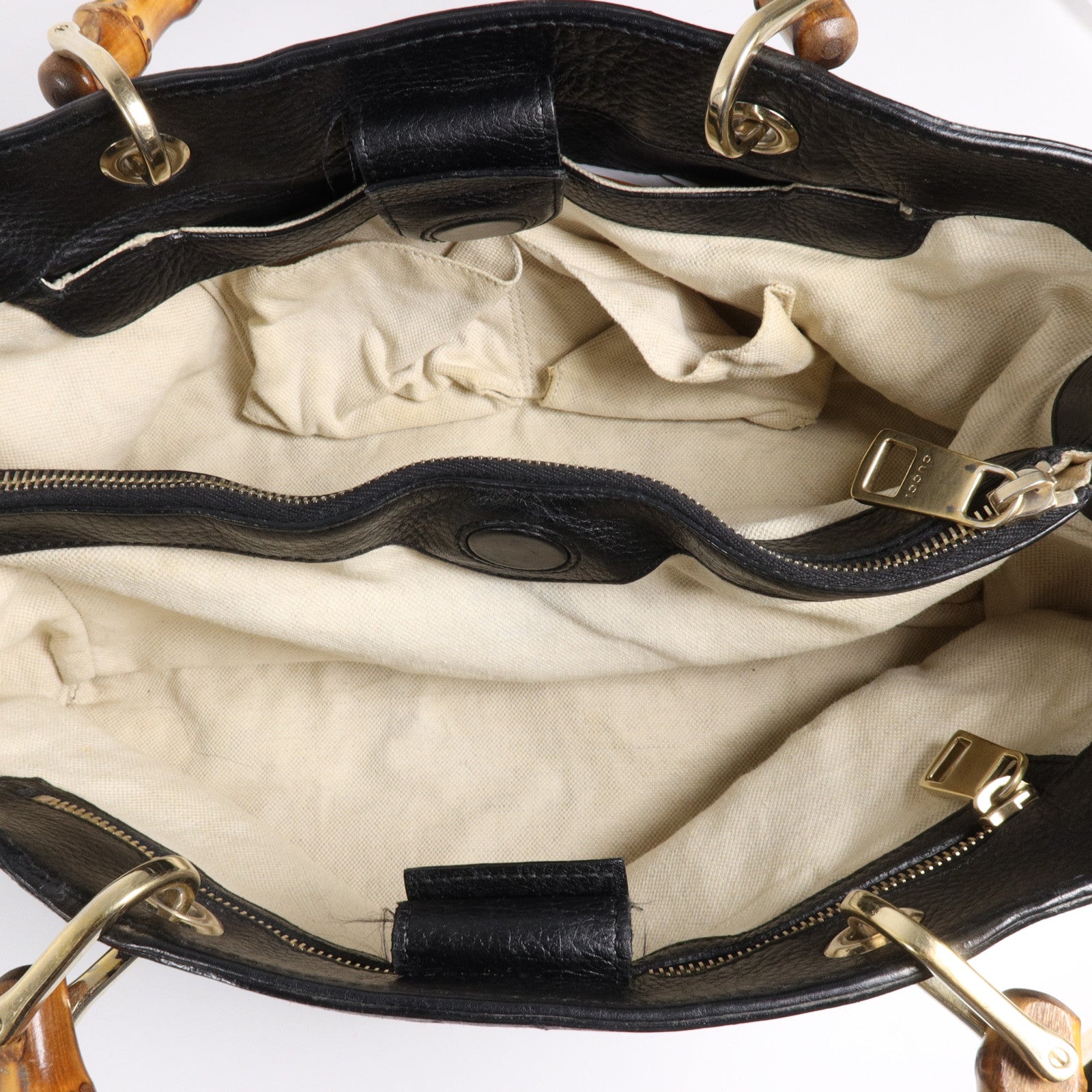 GUCCI 帆布Flora Knight Bamboo Shopper Medium Tote手挽肩背兩用袋