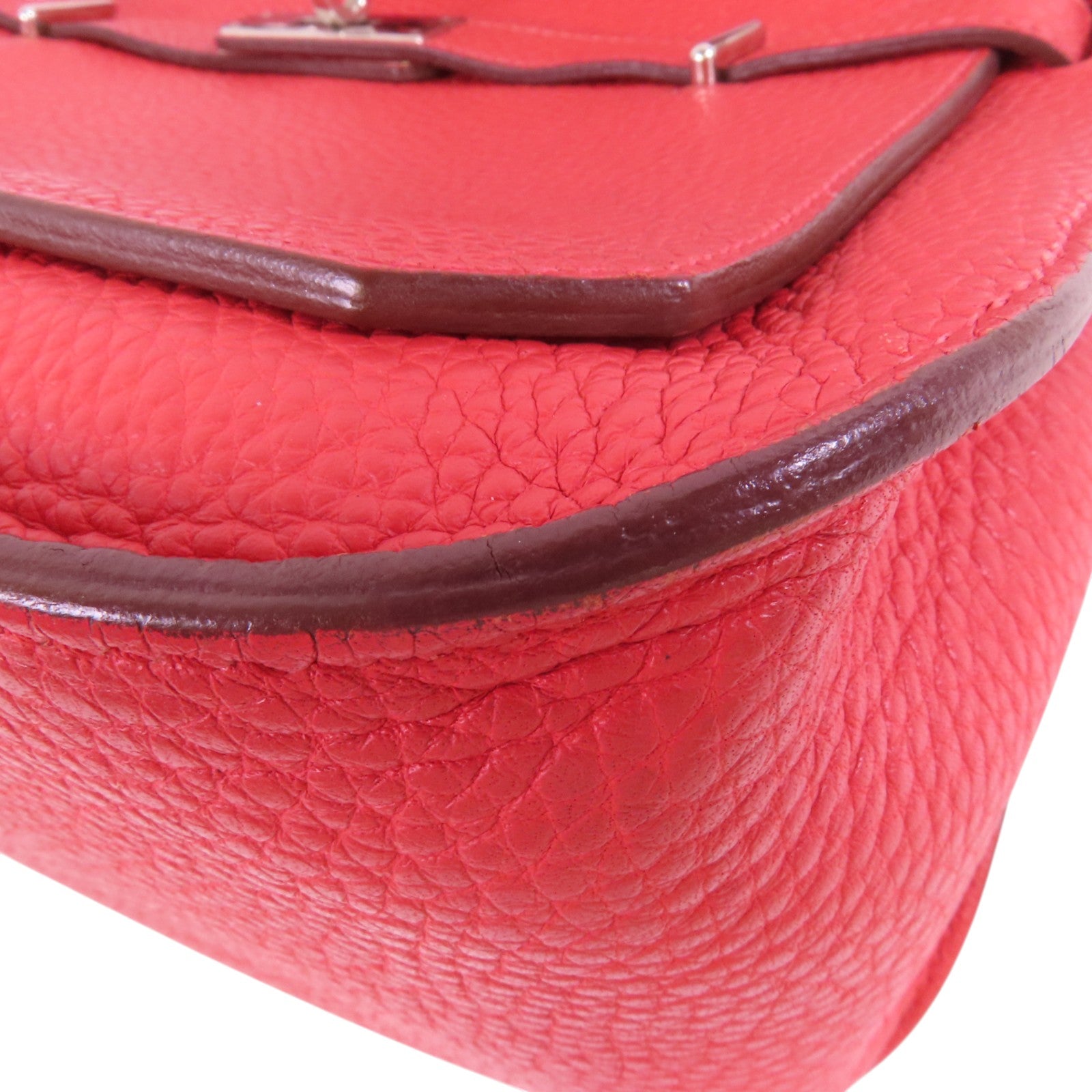 HERMES Clemence皮革Jypsiere 28銀扣肩背袋