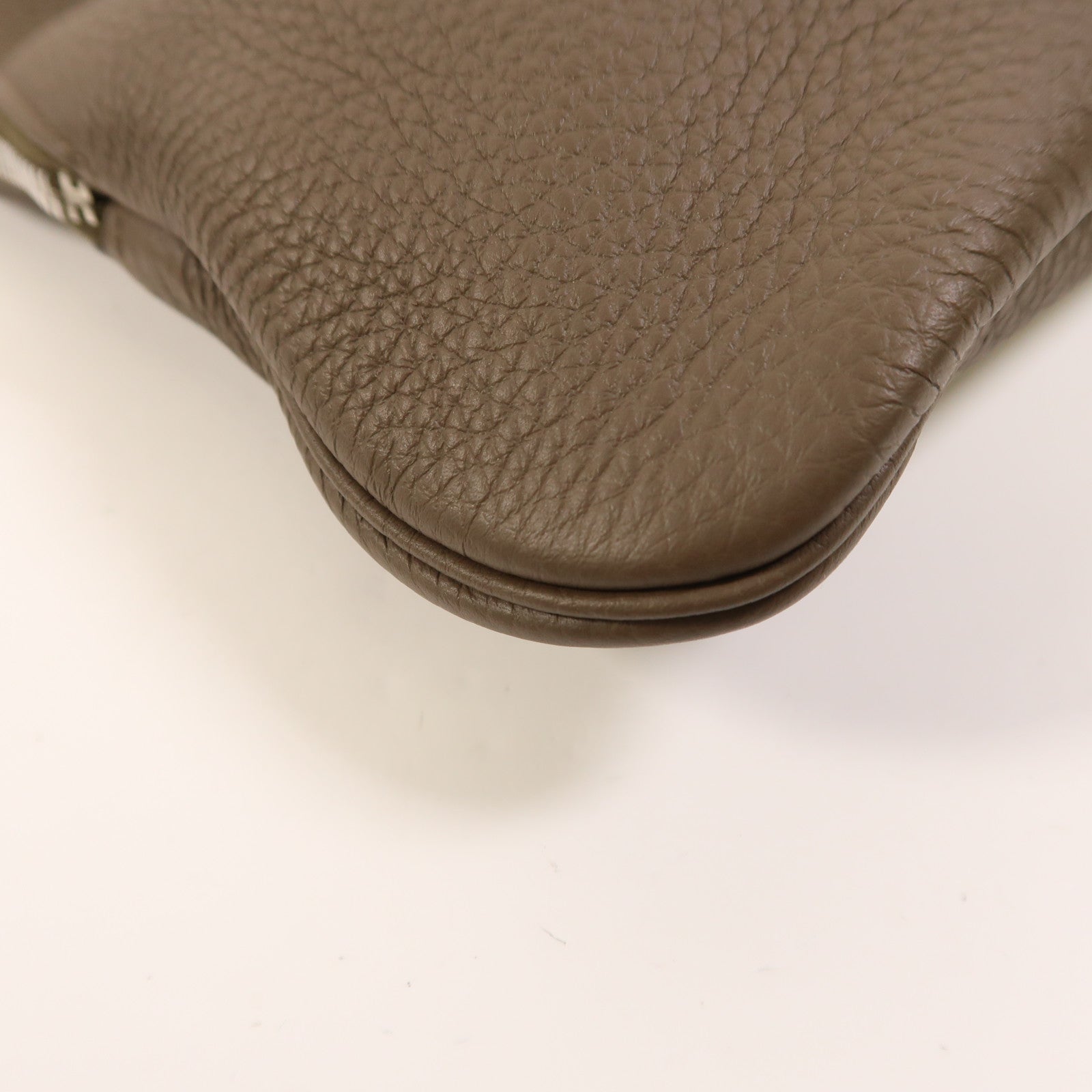 HERMES Togo皮革Victoria Business Bag銀扣手挽袋Etoupe
