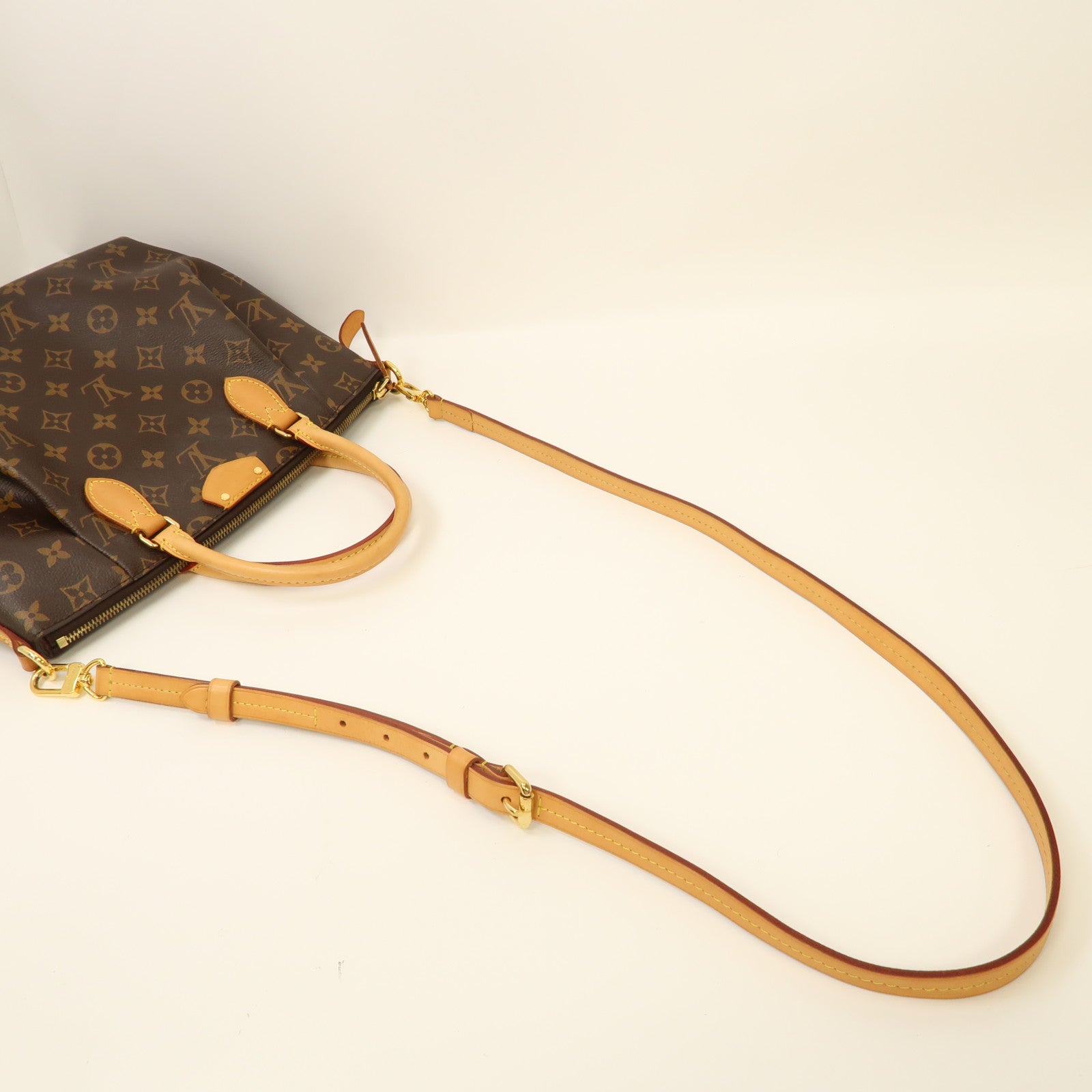 LOUIS VUITTON Monogram Turenne PM金扣手挽肩背兩用袋棕色