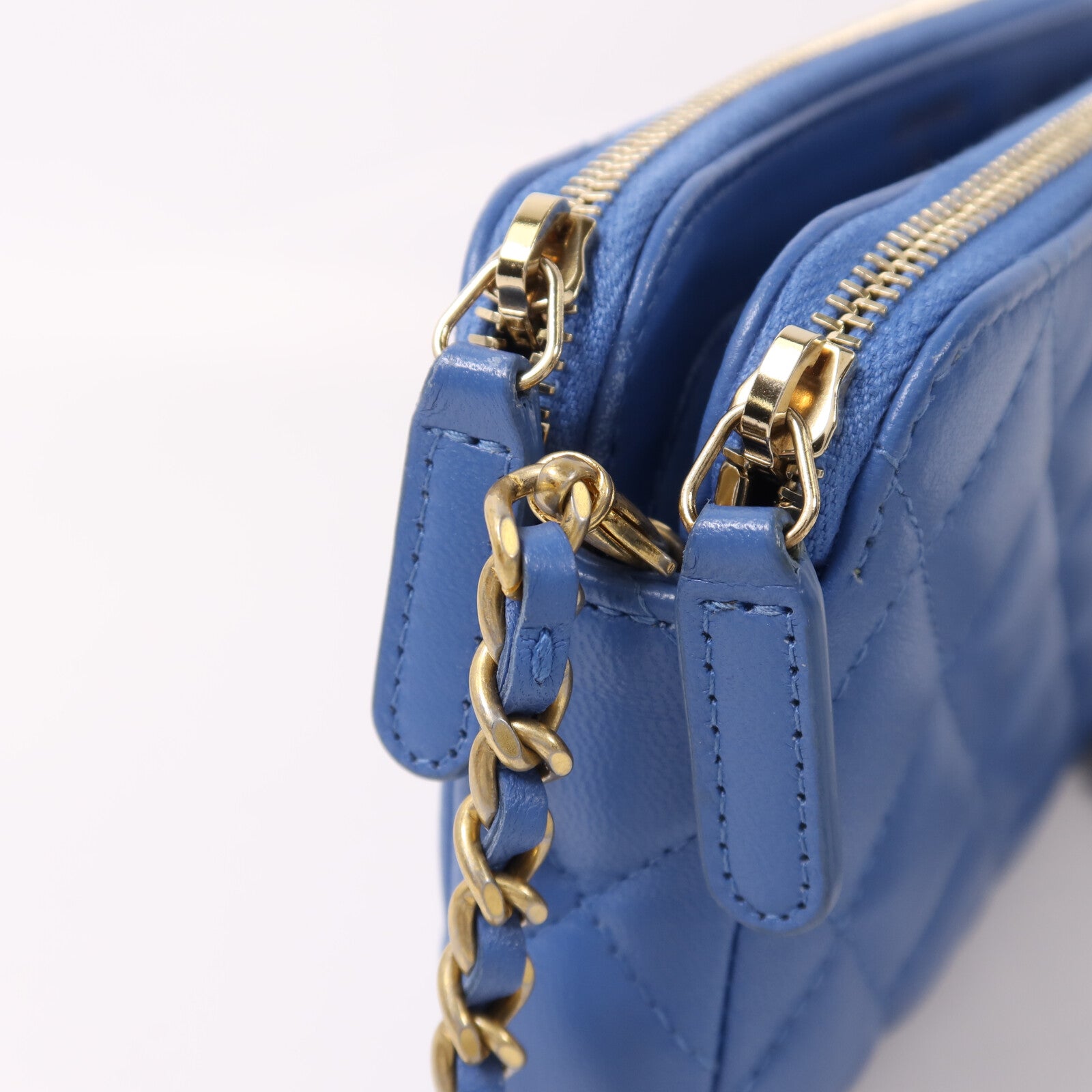 CHANEL 羊皮皮革Wallet On Chain金扣鏈帶肩背袋