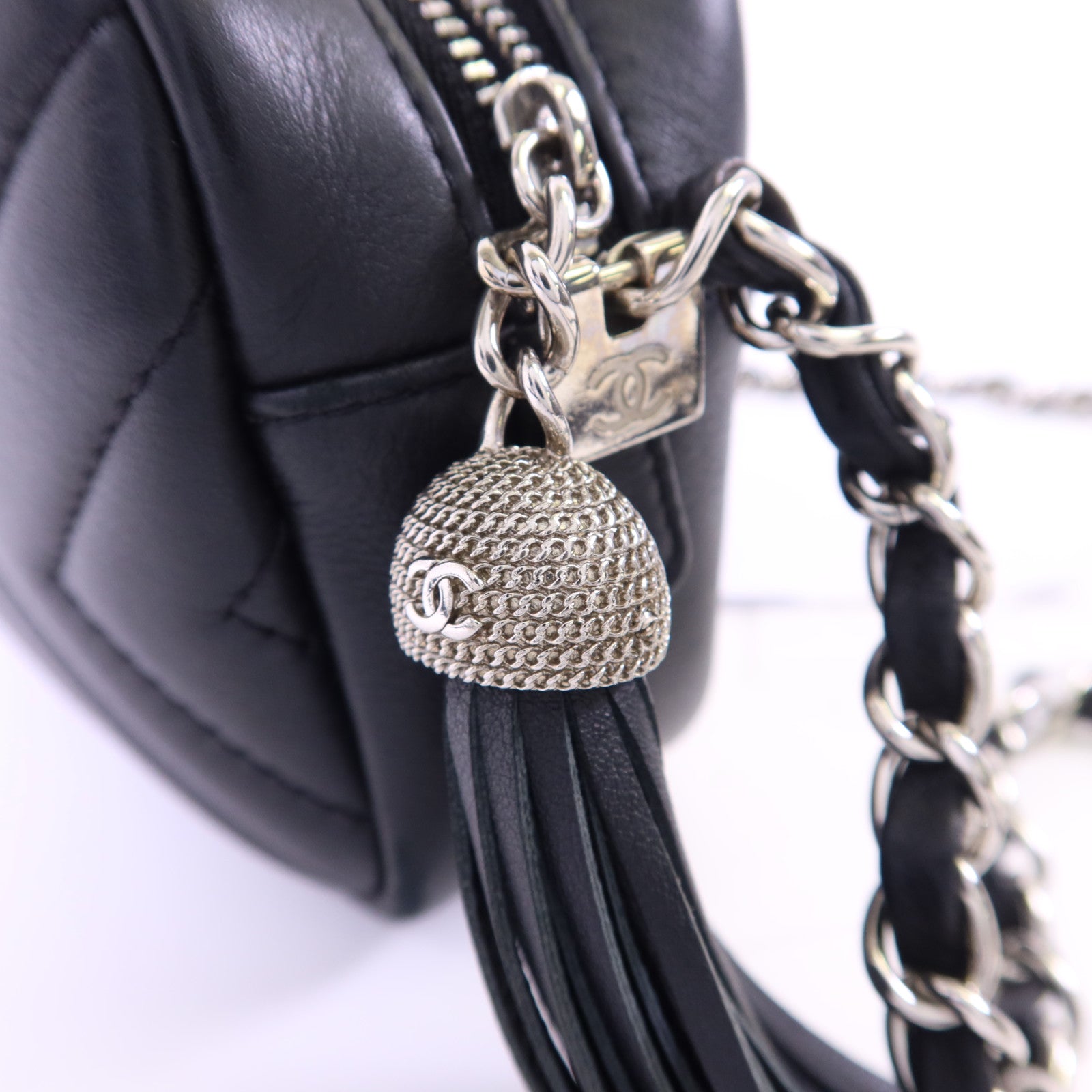CHANEL 【激減優惠】羊皮皮革Shoulder Bag銀扣鏈帶肩背袋