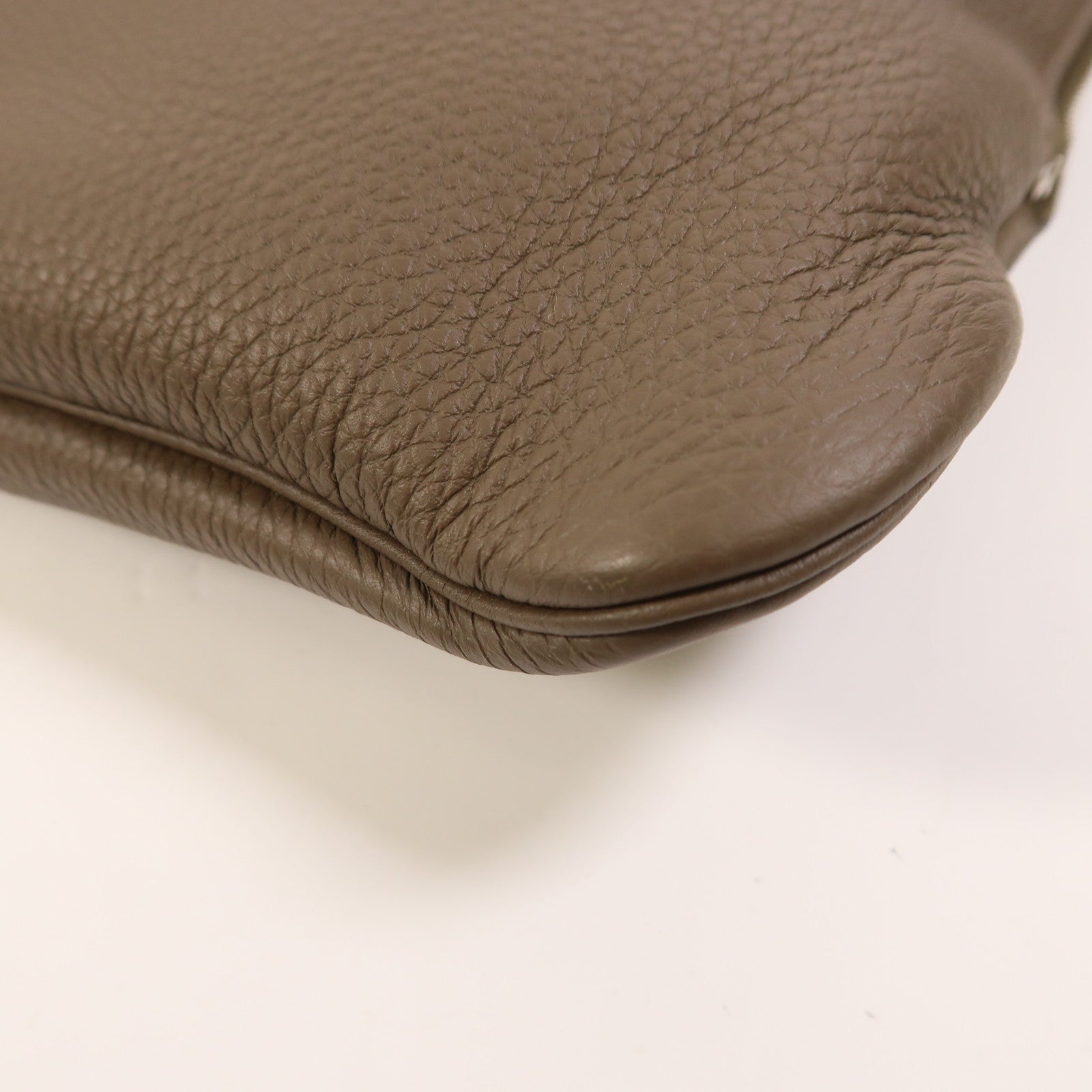 HERMES Togo皮革Victoria Business Bag銀扣手挽袋Etoupe