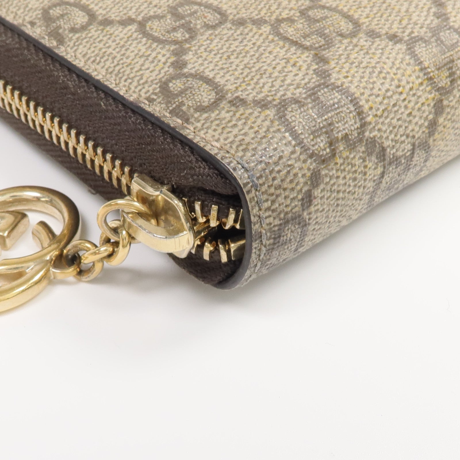 GUCCI 塗層帆布Long Wallet金扣長錢包