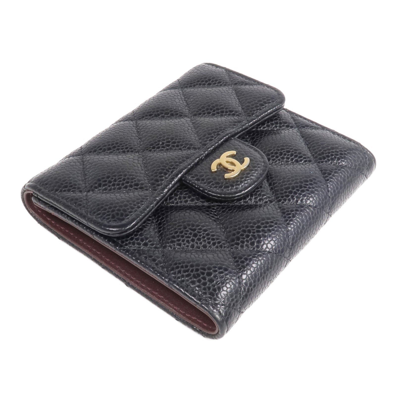 CHANEL 牛皮皮革Wallet金扣錢包