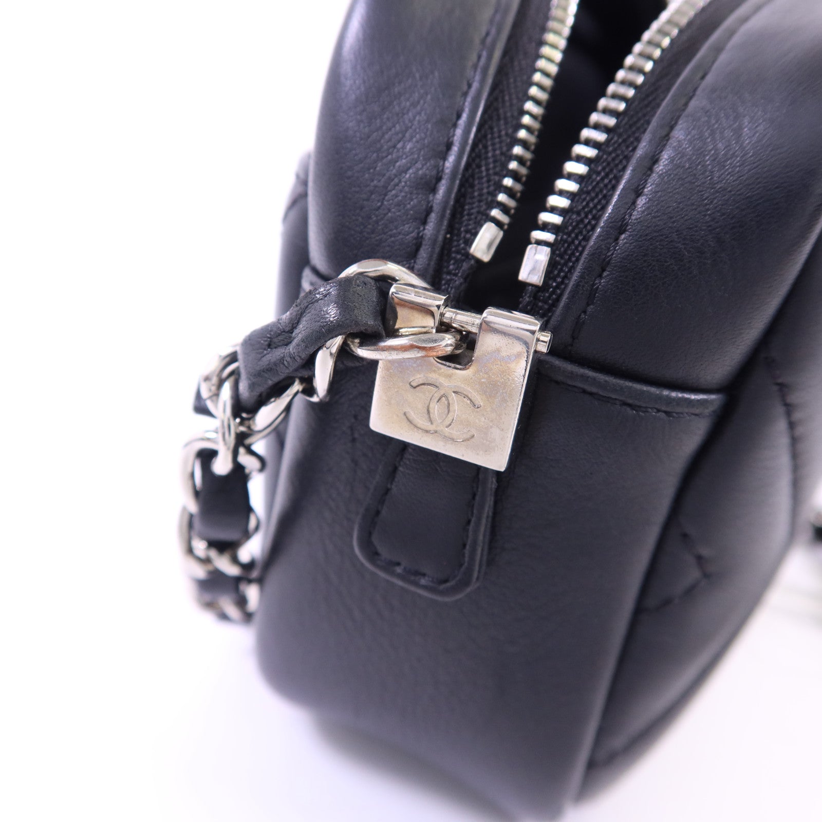 CHANEL 【激減優惠】羊皮皮革Shoulder Bag銀扣鏈帶肩背袋