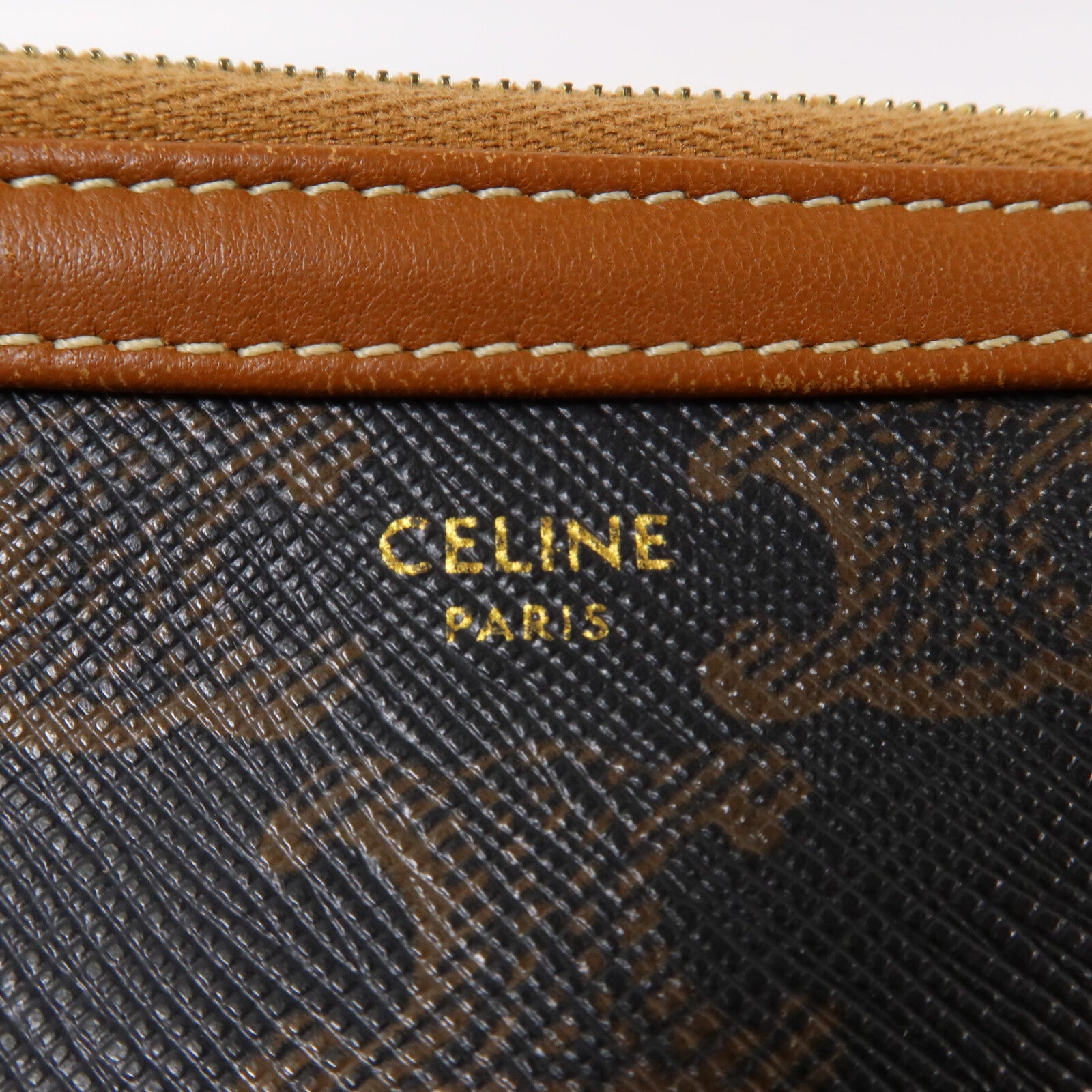 CELINE 塗層帆布Clutch With Chain鏈帶肩背袋