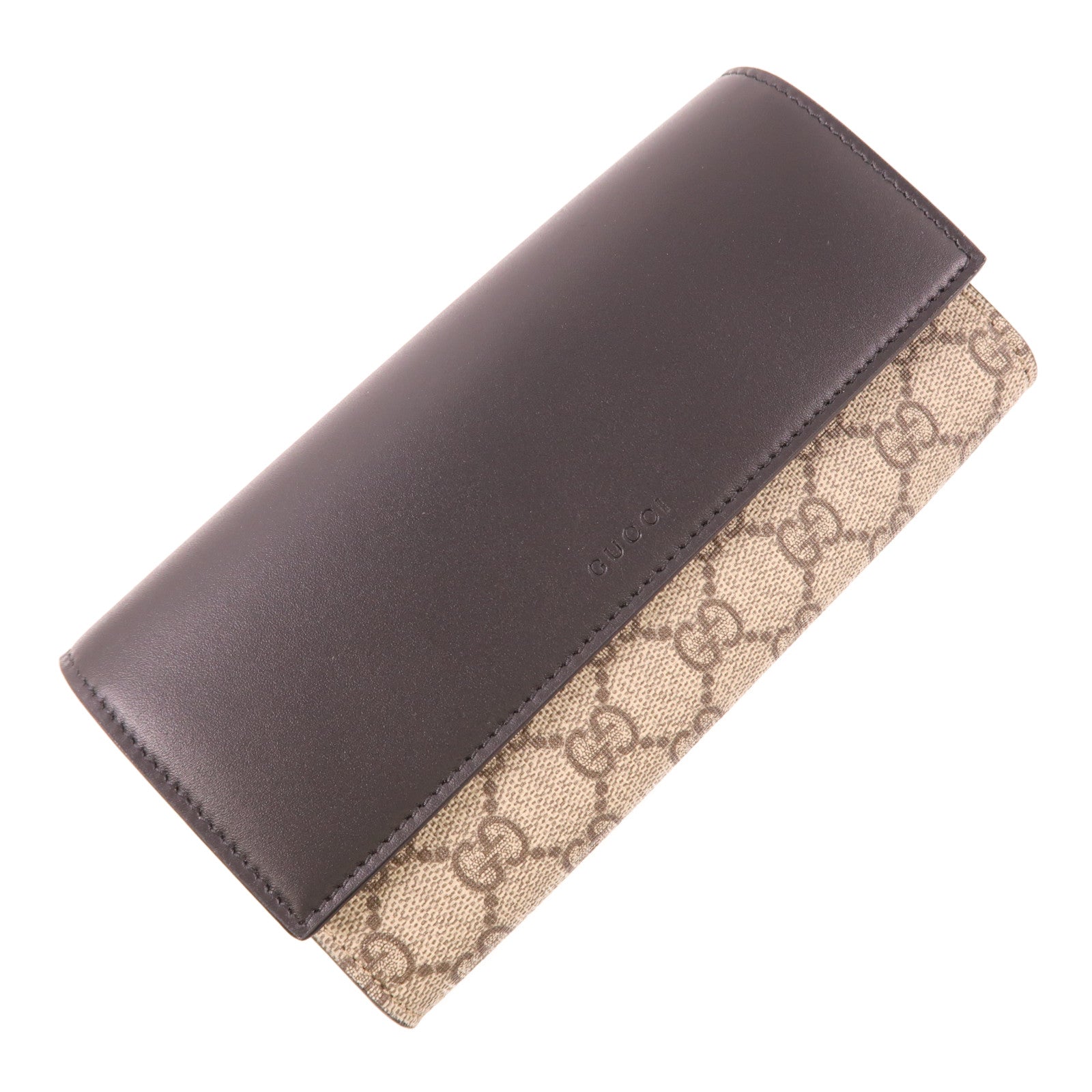 GUCCI 塗層帆布Long Wallet金扣長錢包