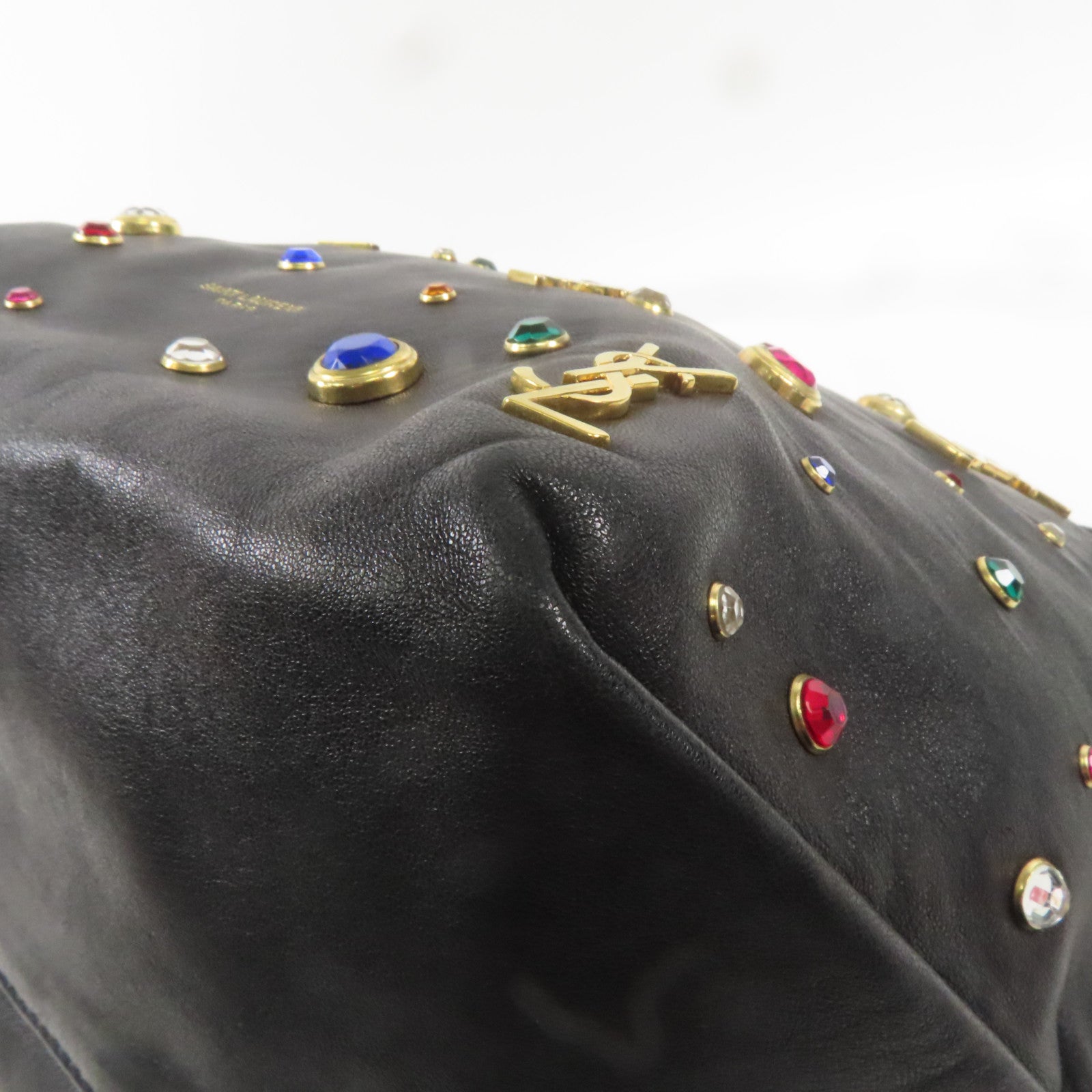 SAINT LAURENT 羊皮皮革Shoulder Bag金扣肩背袋黑色