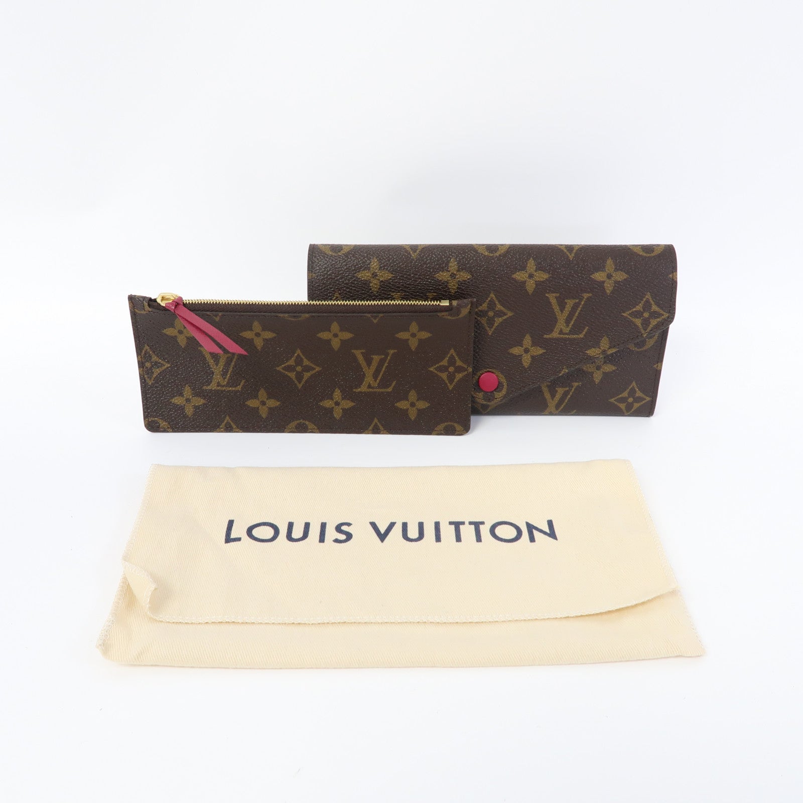 LOUIS VUITTON Monogram Emilie Wallet金扣長錢包啡色