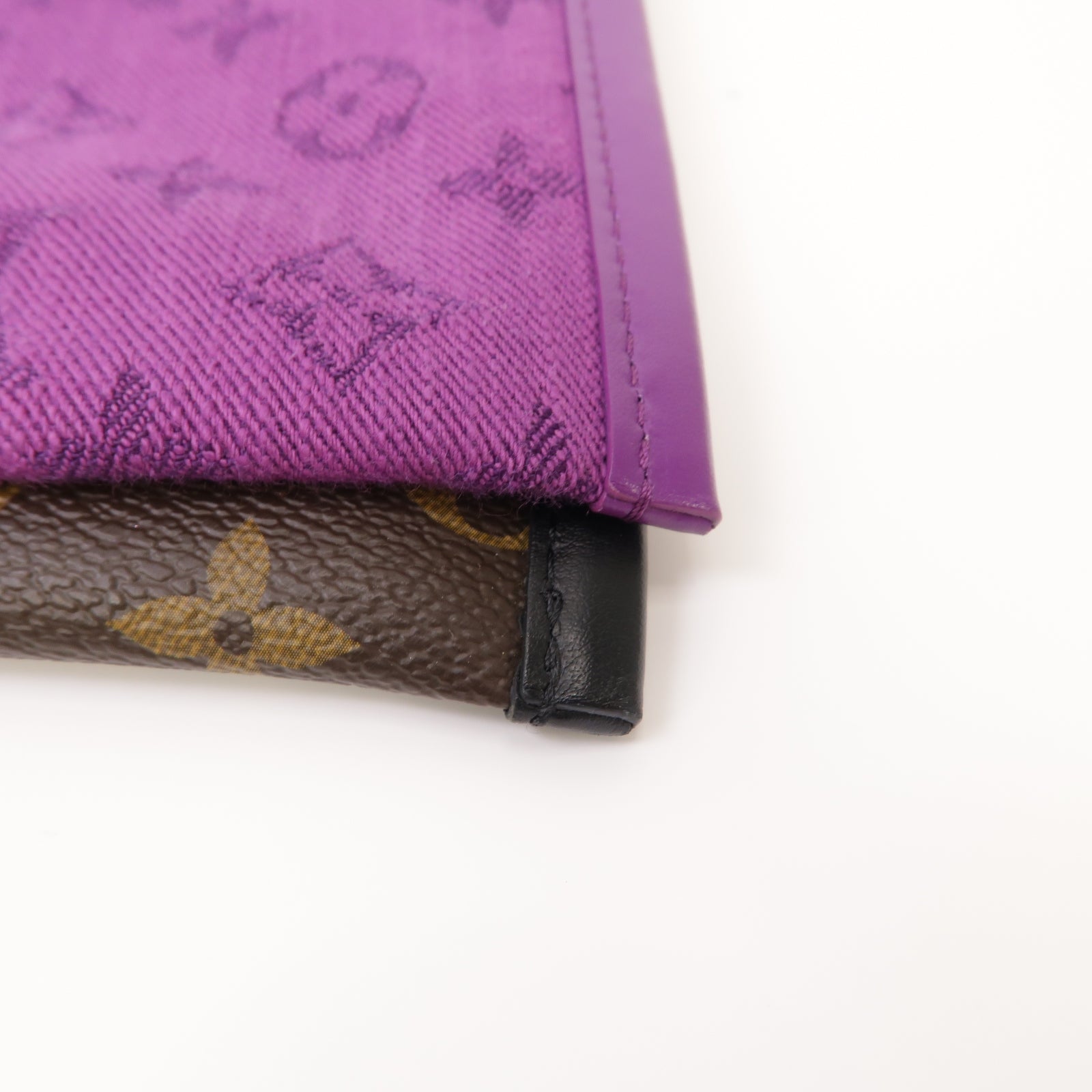 LOUIS VUITTON Monogram Flat Messenger Bag金扣肩背袋棕色/紫色