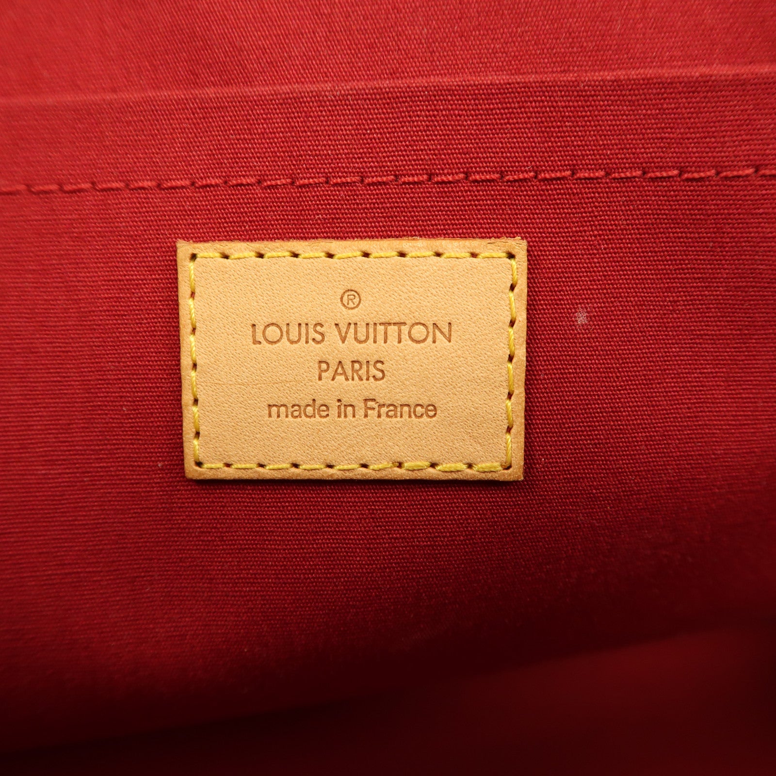 LOUIS VUITTON Monogram Vernis Rosewood Avenne金扣手挽袋紅色