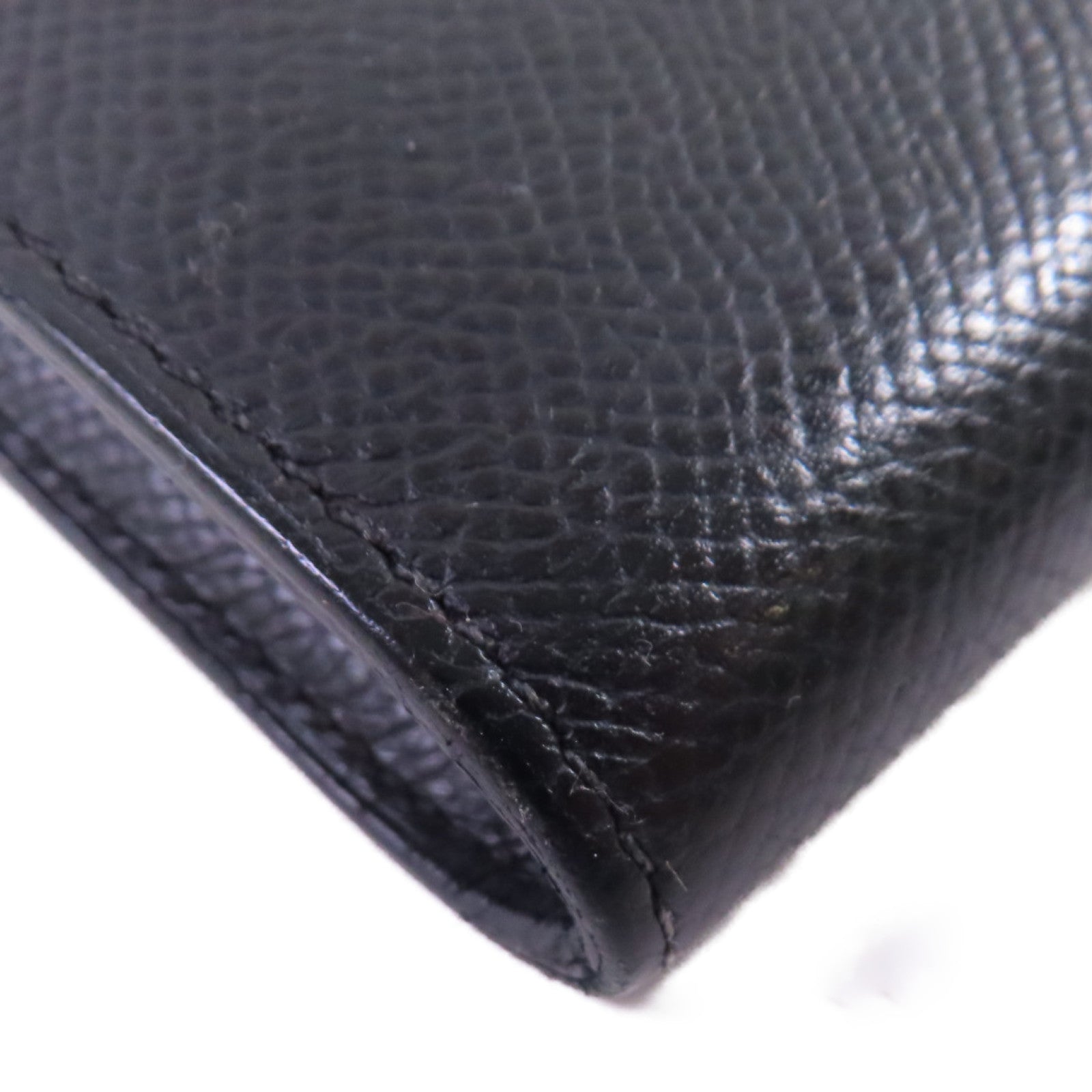 HERMES Epsom皮革Kelly Wallet銀扣長錢包黑色