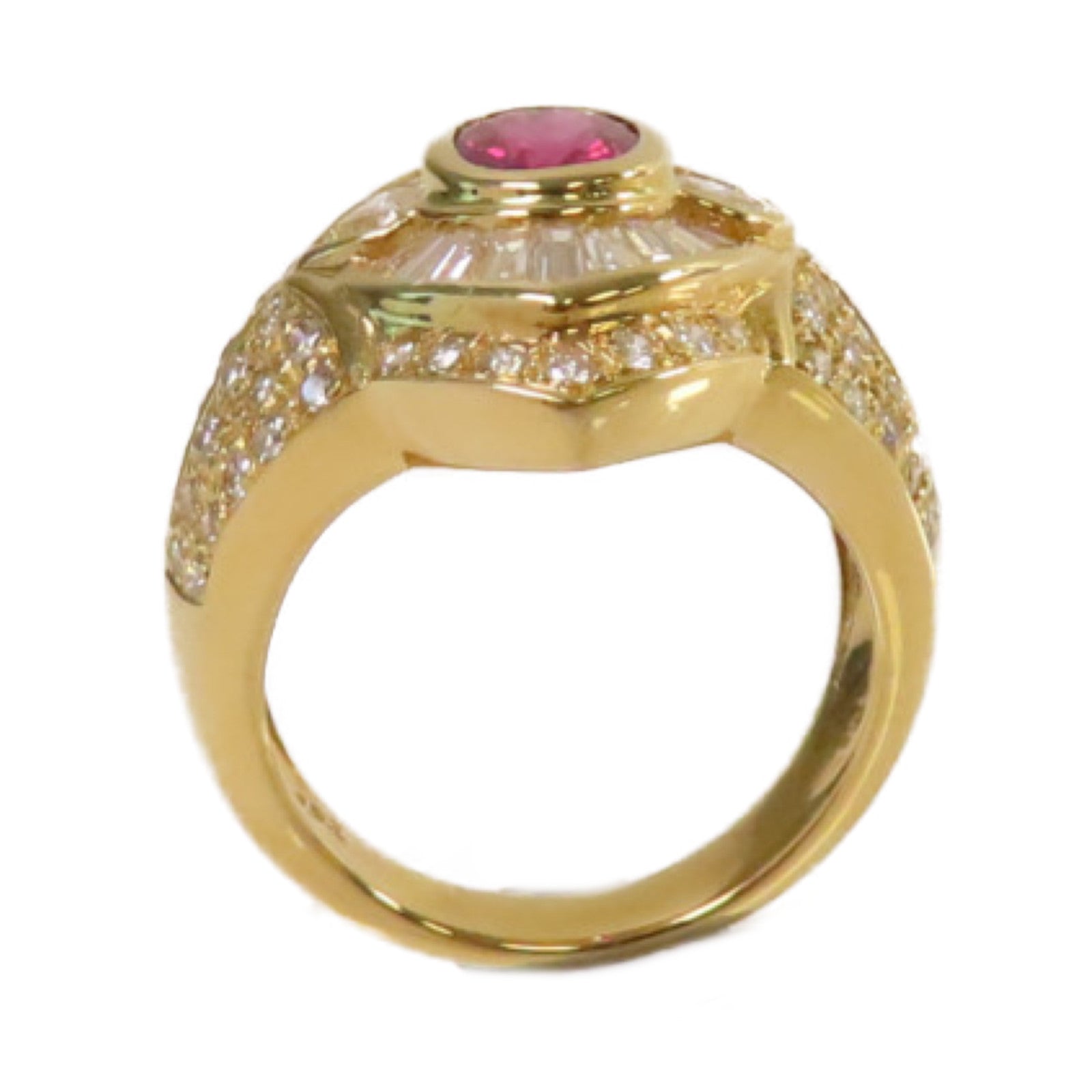 JEWELRY 【激減優惠】18K黃金/1.28ct紅寶石/1.51ct鑽石Ruby Ring戒指US#6.75