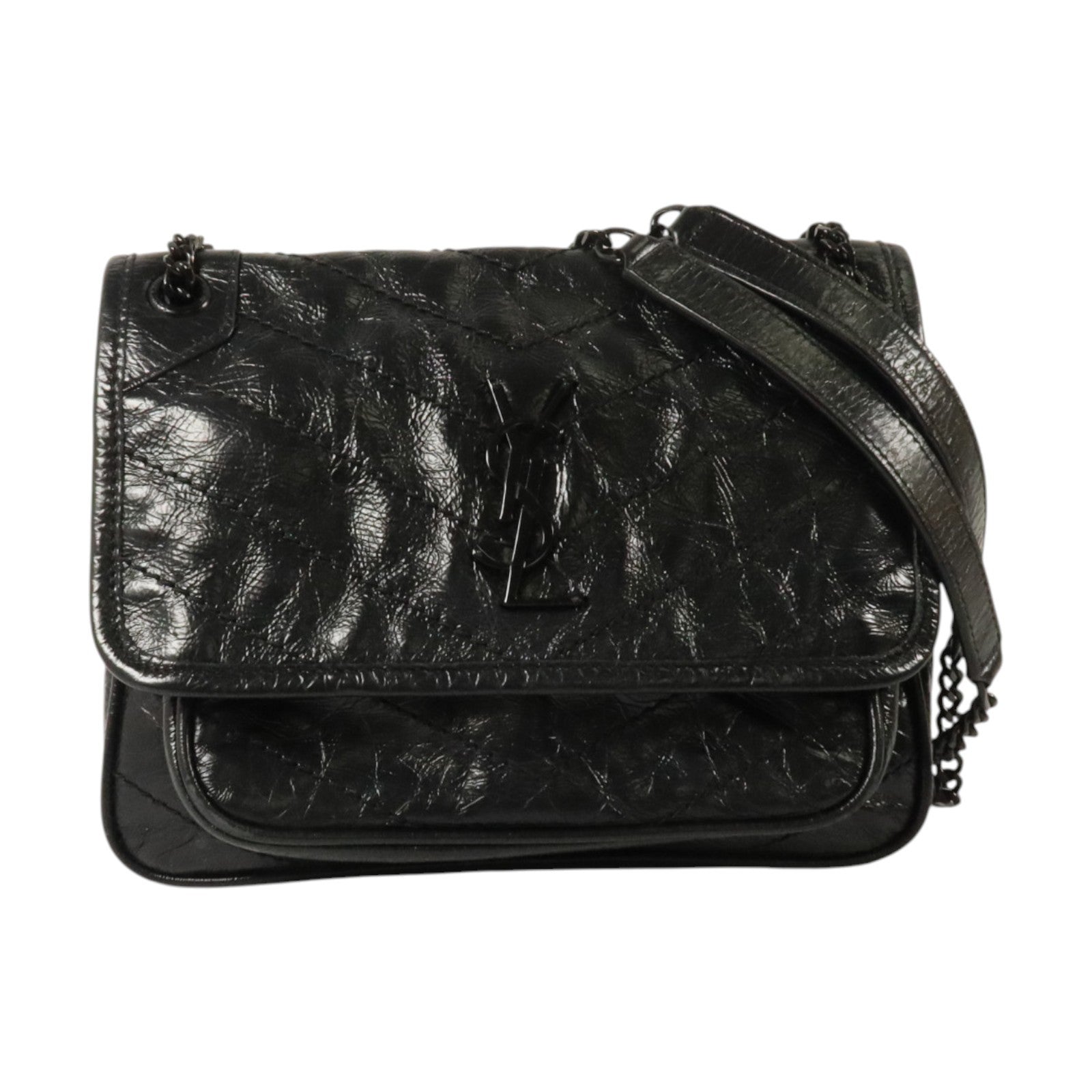 SAINT LAURENT 牛皮皮革Niki Baby銀扣鏈帶肩背袋