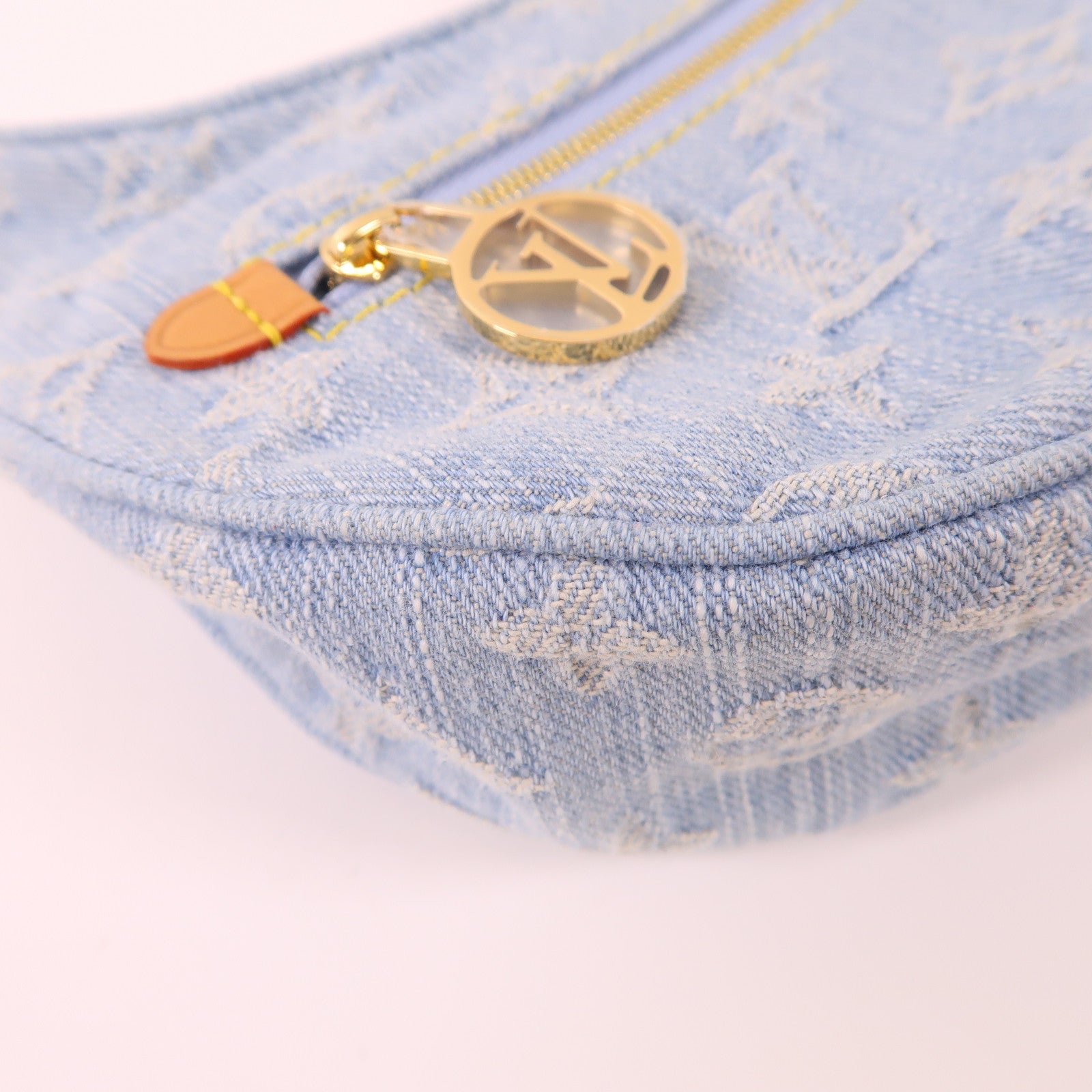 LOUIS VUITTON LV GHW Loop Chain 2 Way Shoulder Bag M24846 Monogram Denim Blue