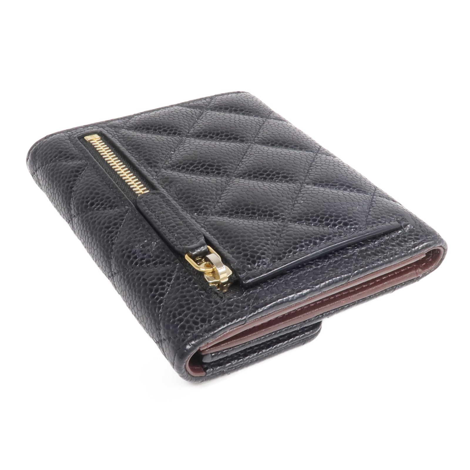 CHANEL 牛皮皮革Wallet金扣錢包