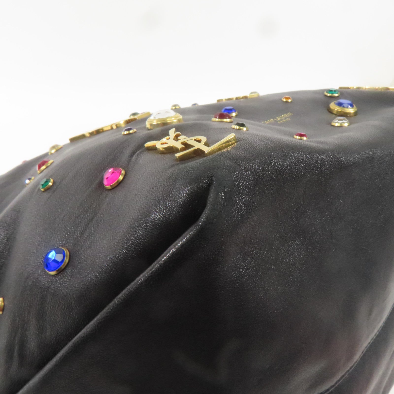 SAINT LAURENT 羊皮皮革Shoulder Bag金扣肩背袋黑色