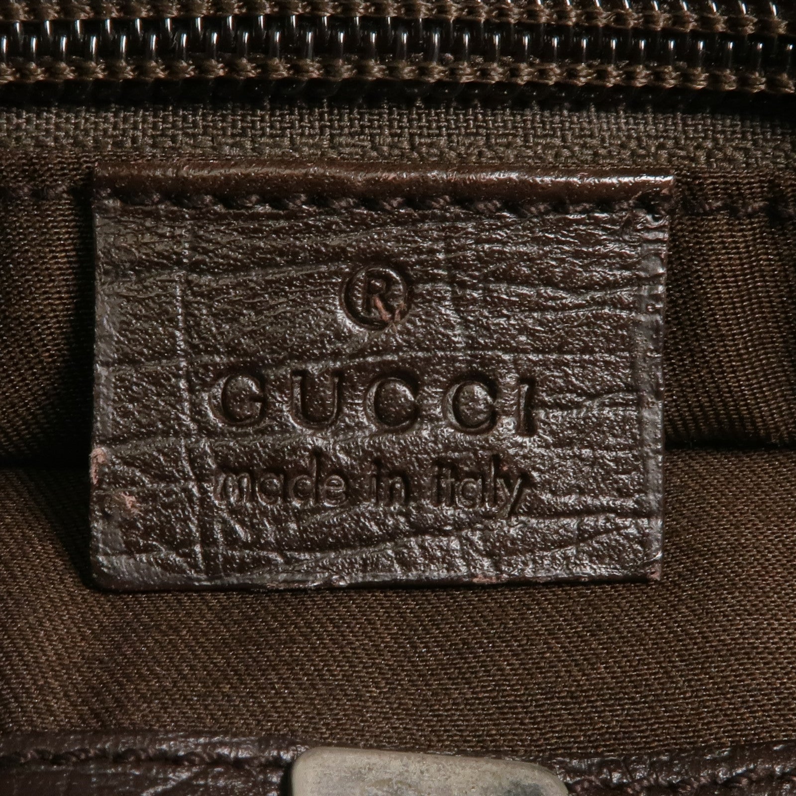 GUCCI 塗層帆布Tote Bag銀扣手挽袋