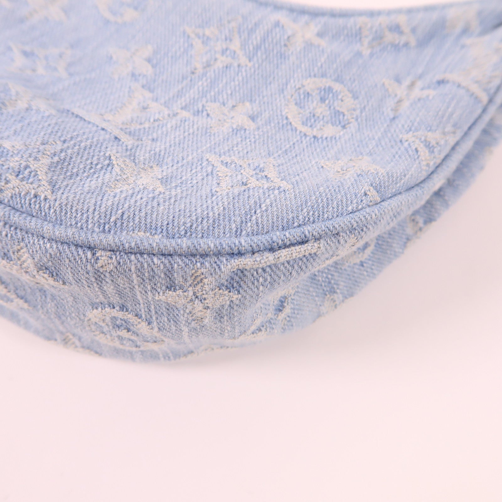 LOUIS VUITTON LV GHW Loop Chain 2 Way Shoulder Bag M24846 Monogram Denim Blue