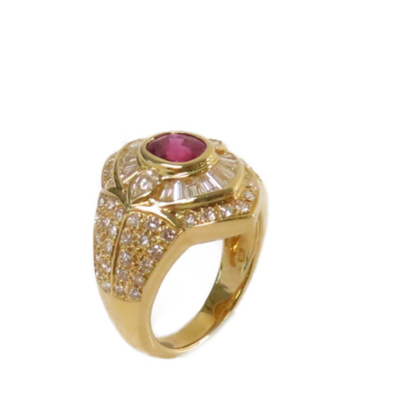 JEWELRY 【激減優惠】18K黃金/1.28ct紅寶石/1.51ct鑽石Ruby Ring戒指US#6.75