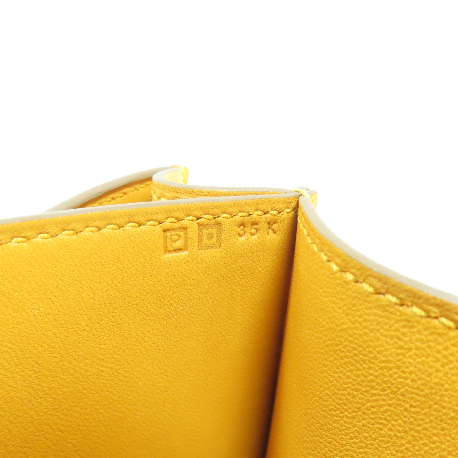 HERMES 【激減優惠】Epsom皮革Constance 24銀扣肩背袋橙色