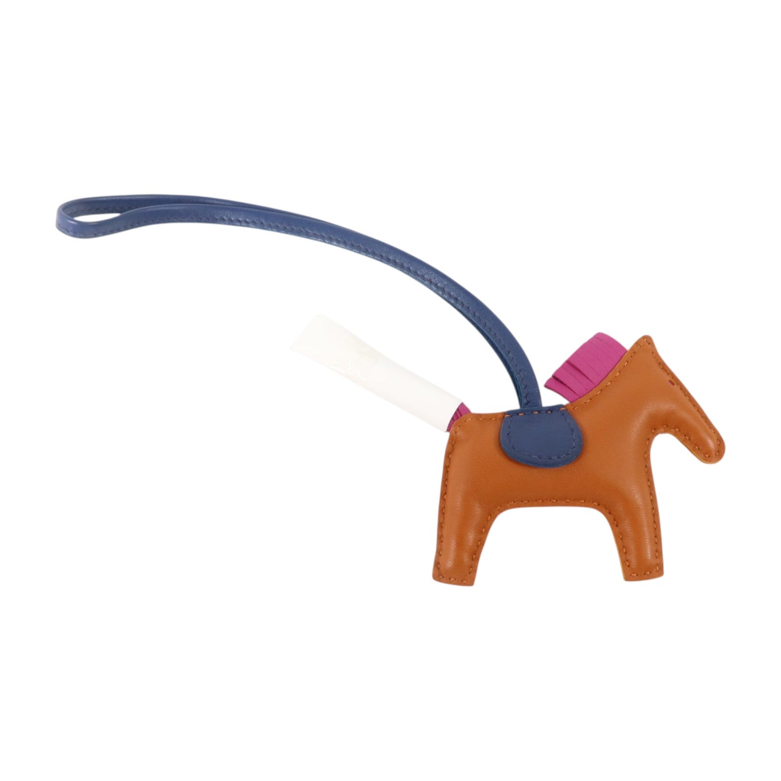HERMES Milo皮革Rodeo PM掛飾Gold/Bleu Saphir/Rose Purple