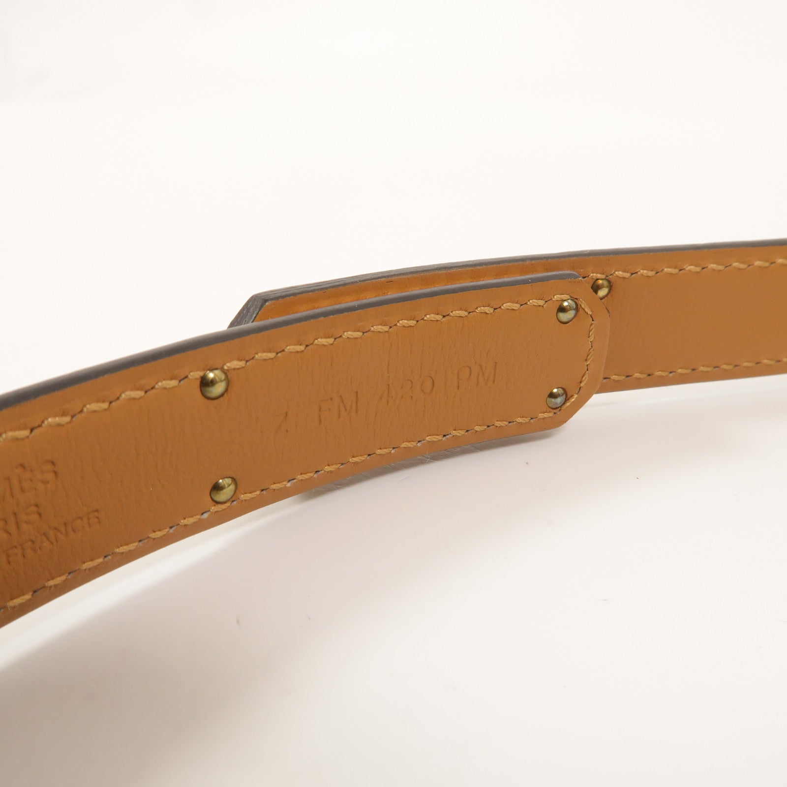 HERMES Epsom皮革Kelly Pocket 18 Belt皮帶Gold