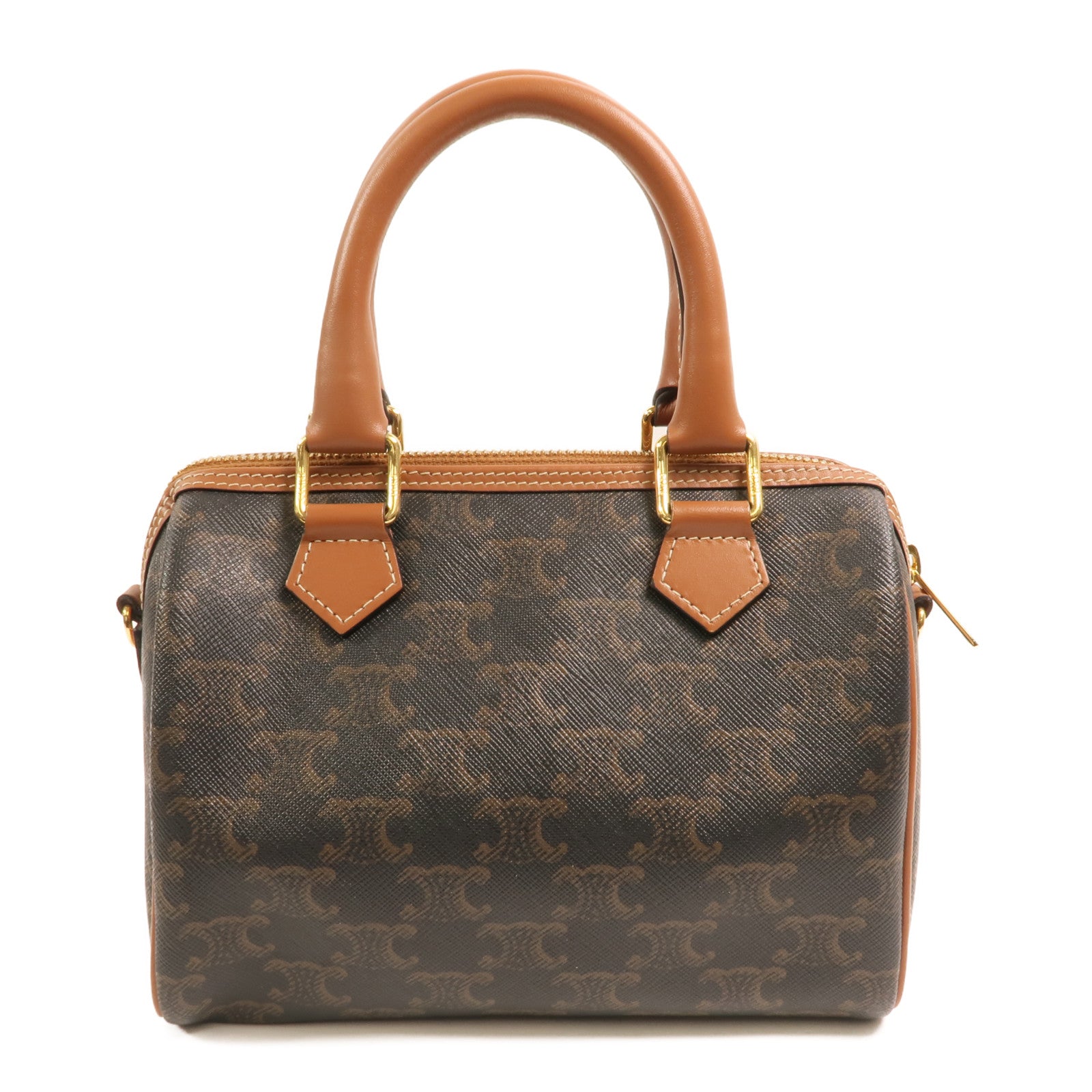 CELINE 塗層帆布Shoulder Bag金扣手挽肩背兩用袋