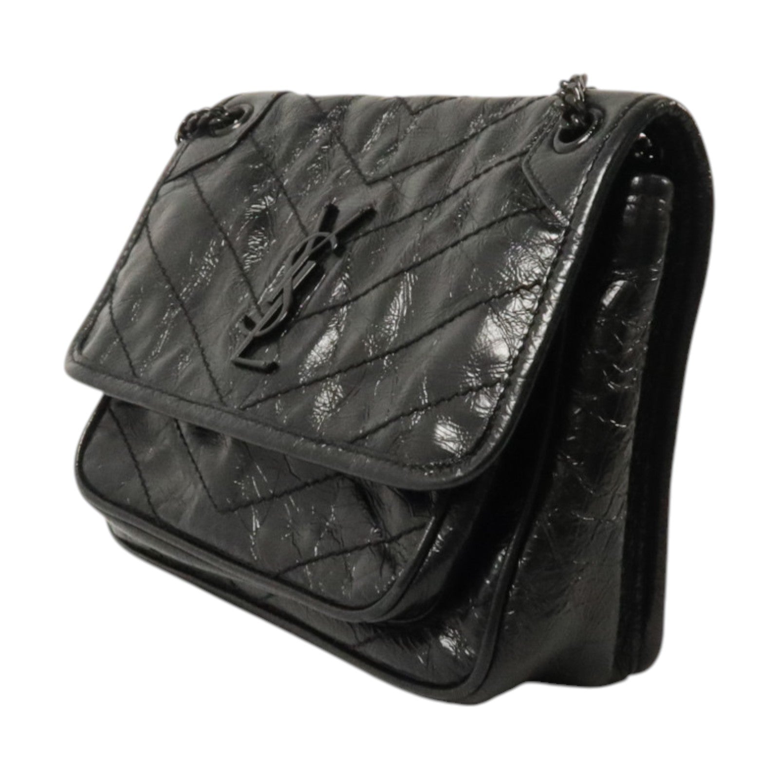 SAINT LAURENT 牛皮皮革Niki Baby銀扣鏈帶肩背袋