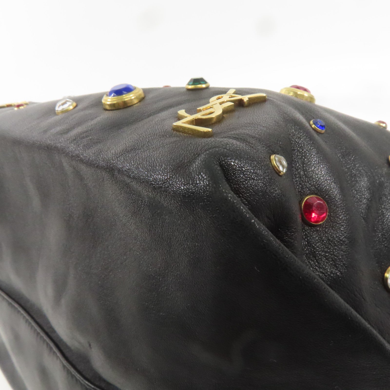 SAINT LAURENT 羊皮皮革Shoulder Bag金扣肩背袋黑色