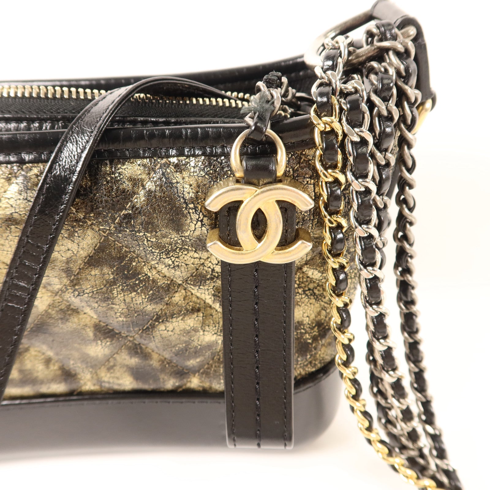 CHANEL 牛皮皮革Gabrielle Small鏈帶肩背袋
