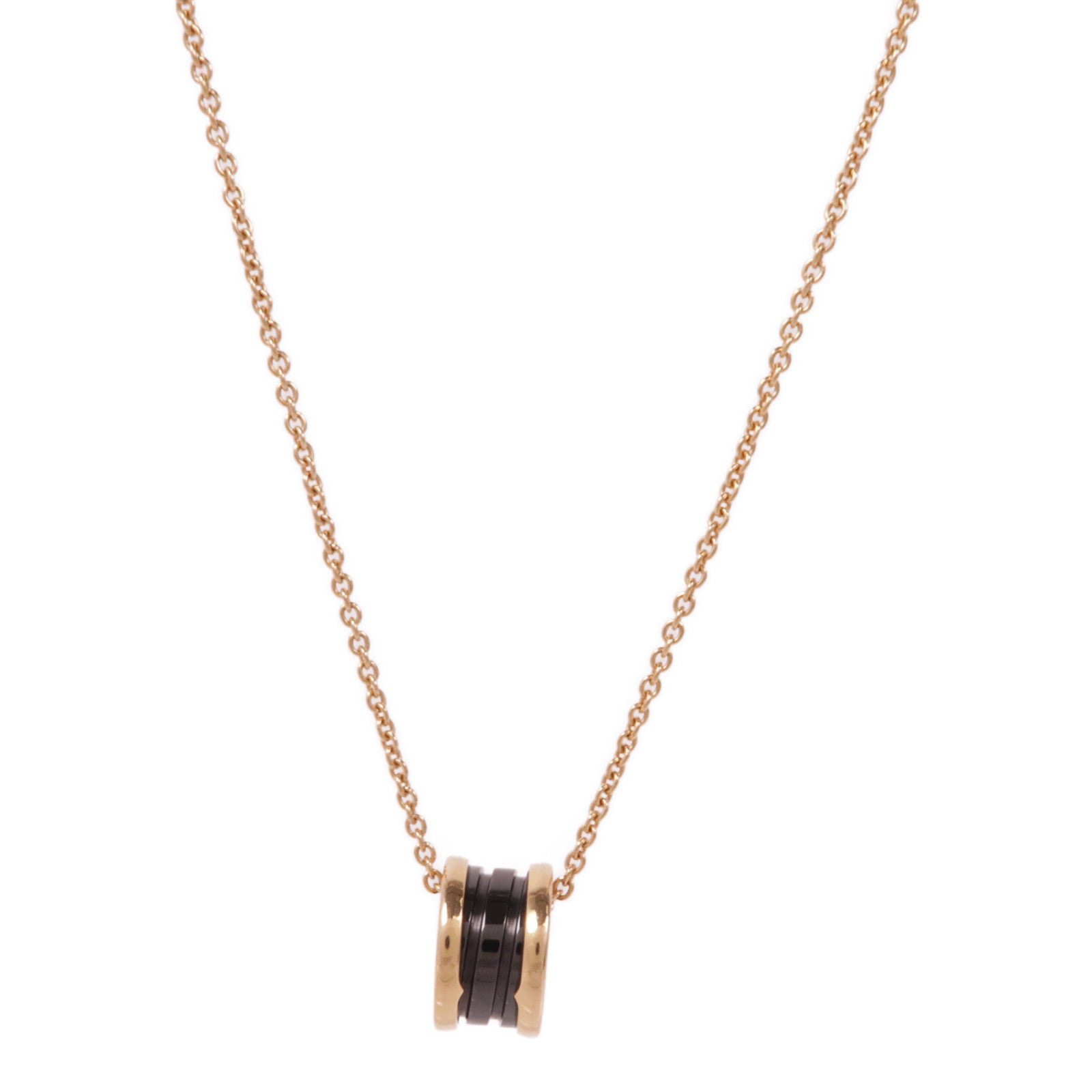 BVLGARI 18K玫瑰金/陶瓷B-zero1 Necklace金扣項鏈