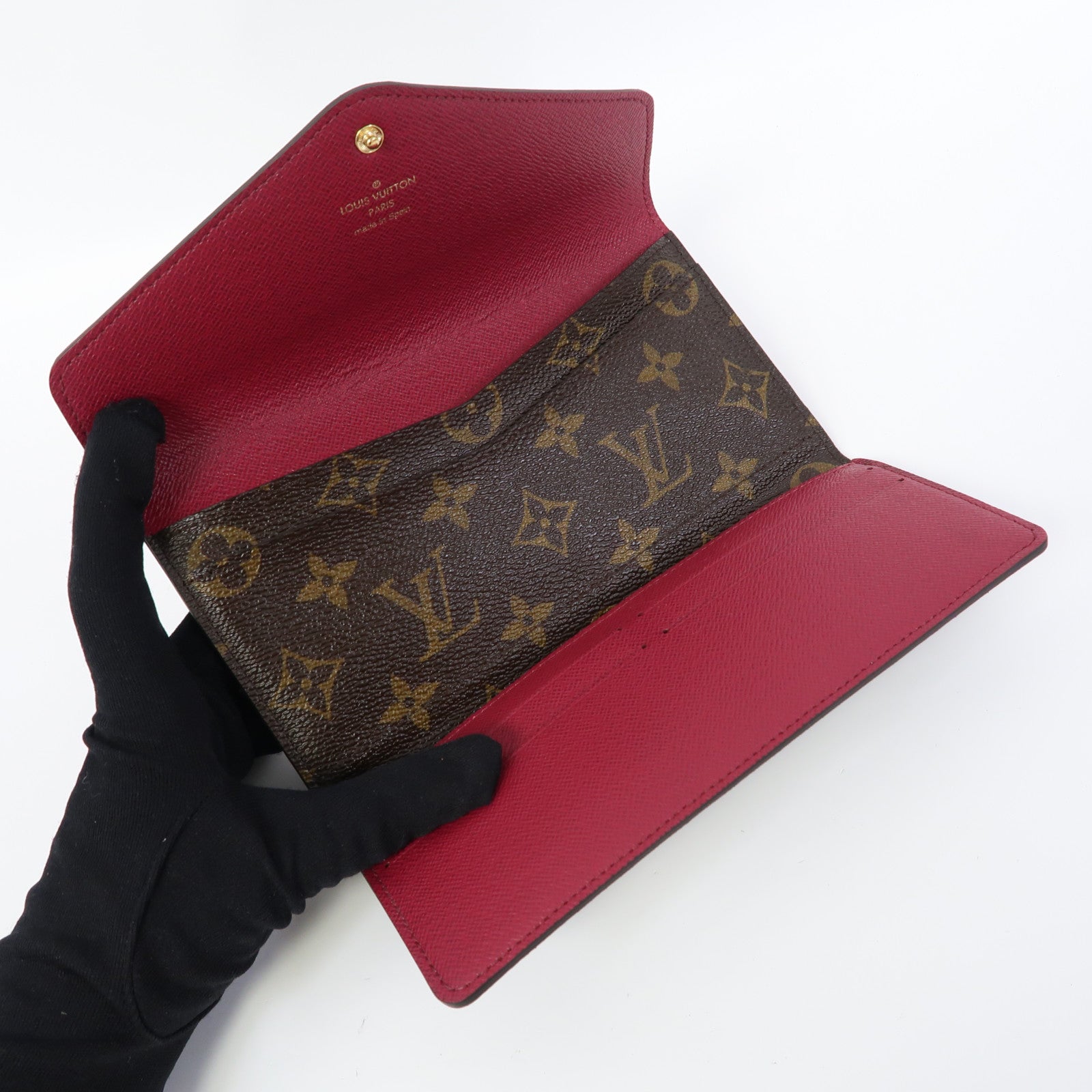 LOUIS VUITTON Monogram Emilie Wallet金扣長錢包啡色