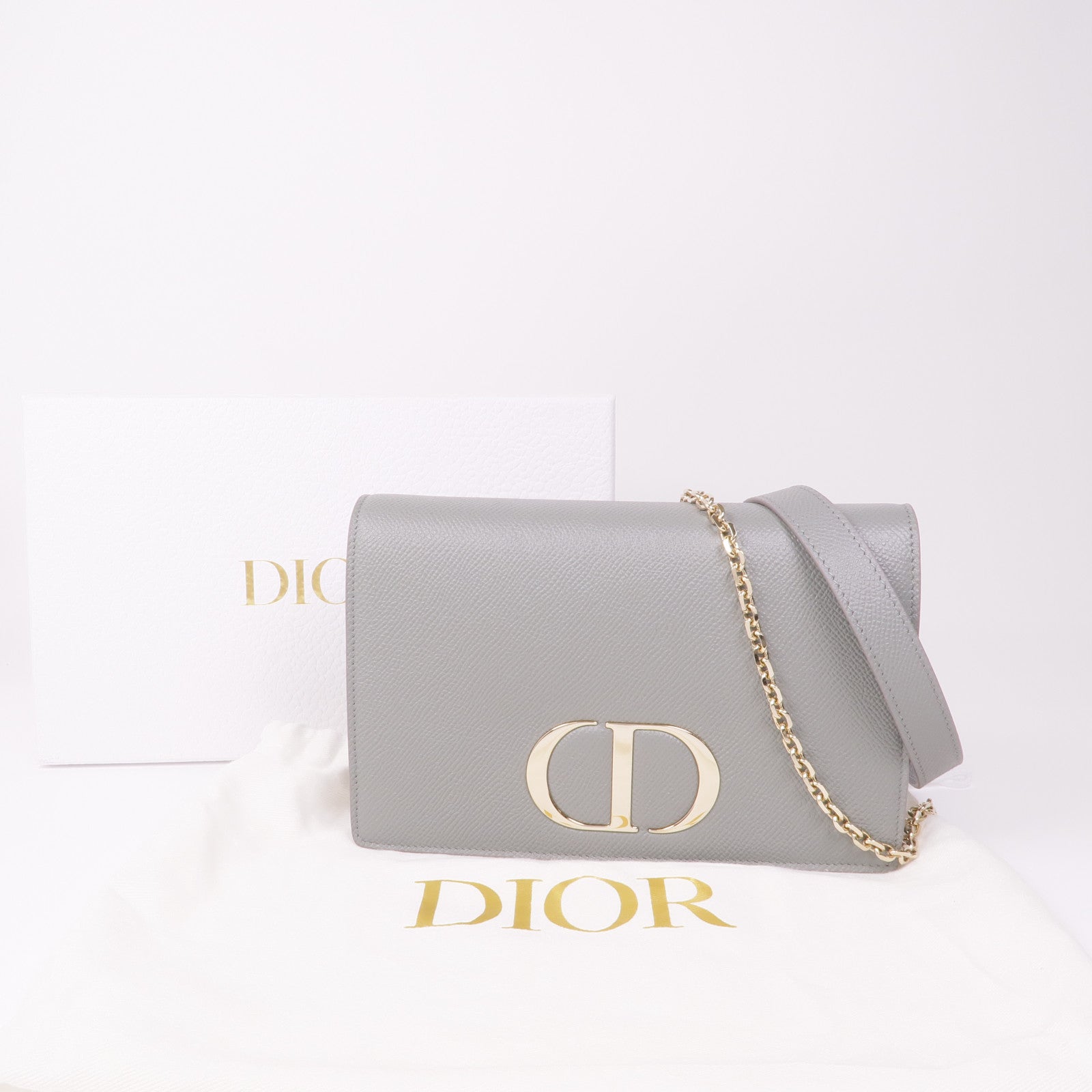 Dior 牛皮皮革Chain Shoulder Bag金扣鏈帶肩背袋