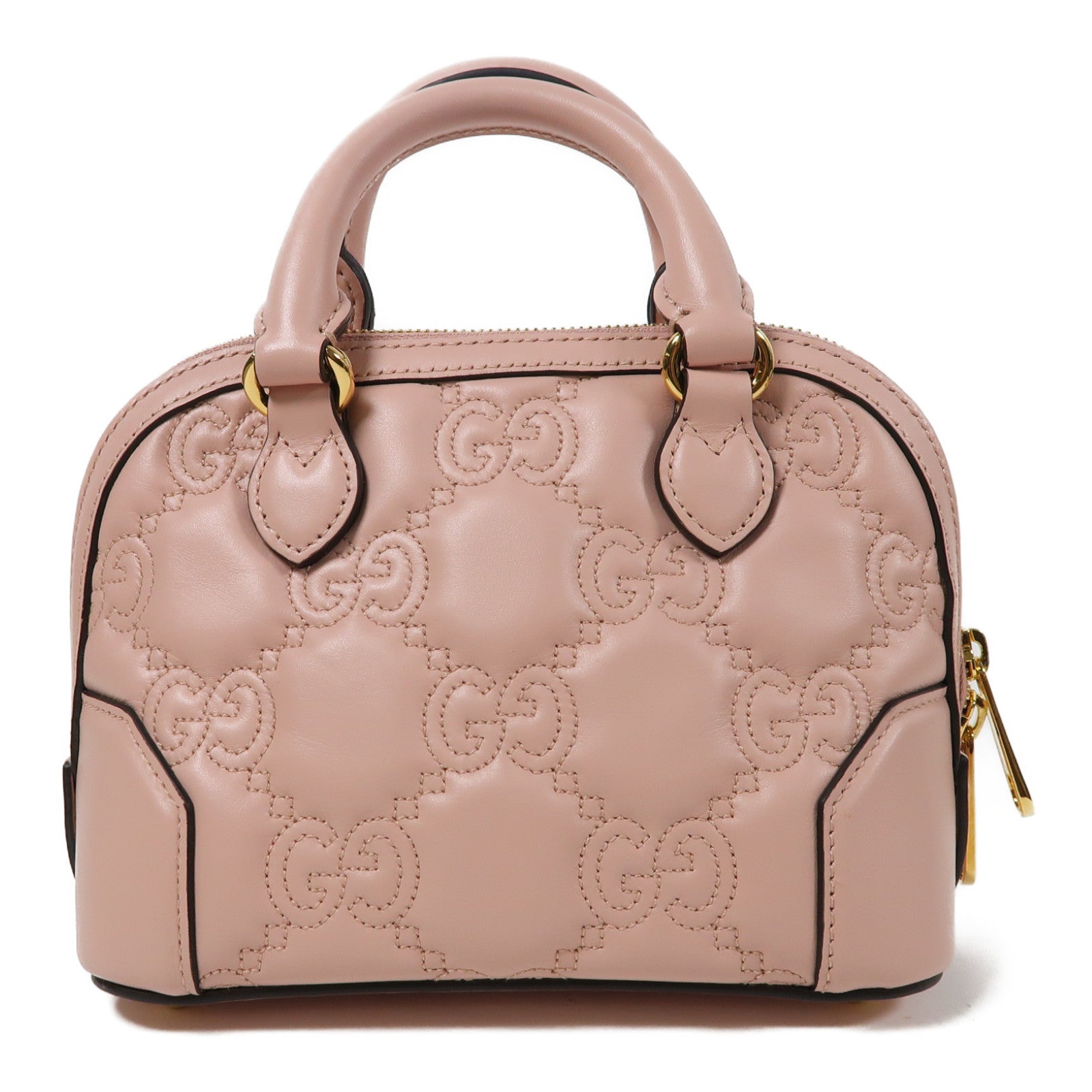 GUCCI 牛皮皮革Shoulder Bag金扣手挽肩背兩用袋粉紅色