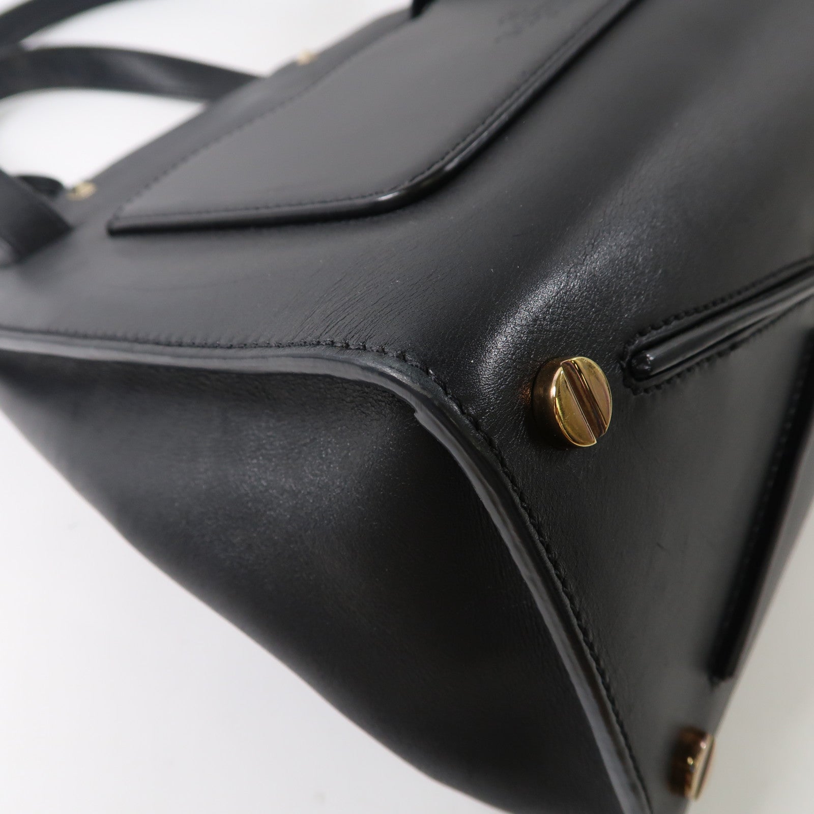 Valentino 牛皮皮革2 Way Shoulder金扣手挽肩背兩用袋黑色