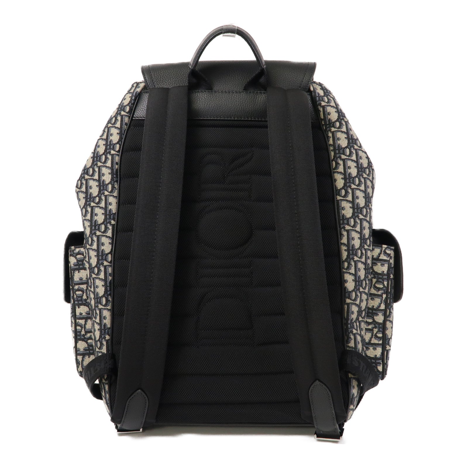 Dior 【激減優惠】帆布Saddle Backpack銀扣背包藍色