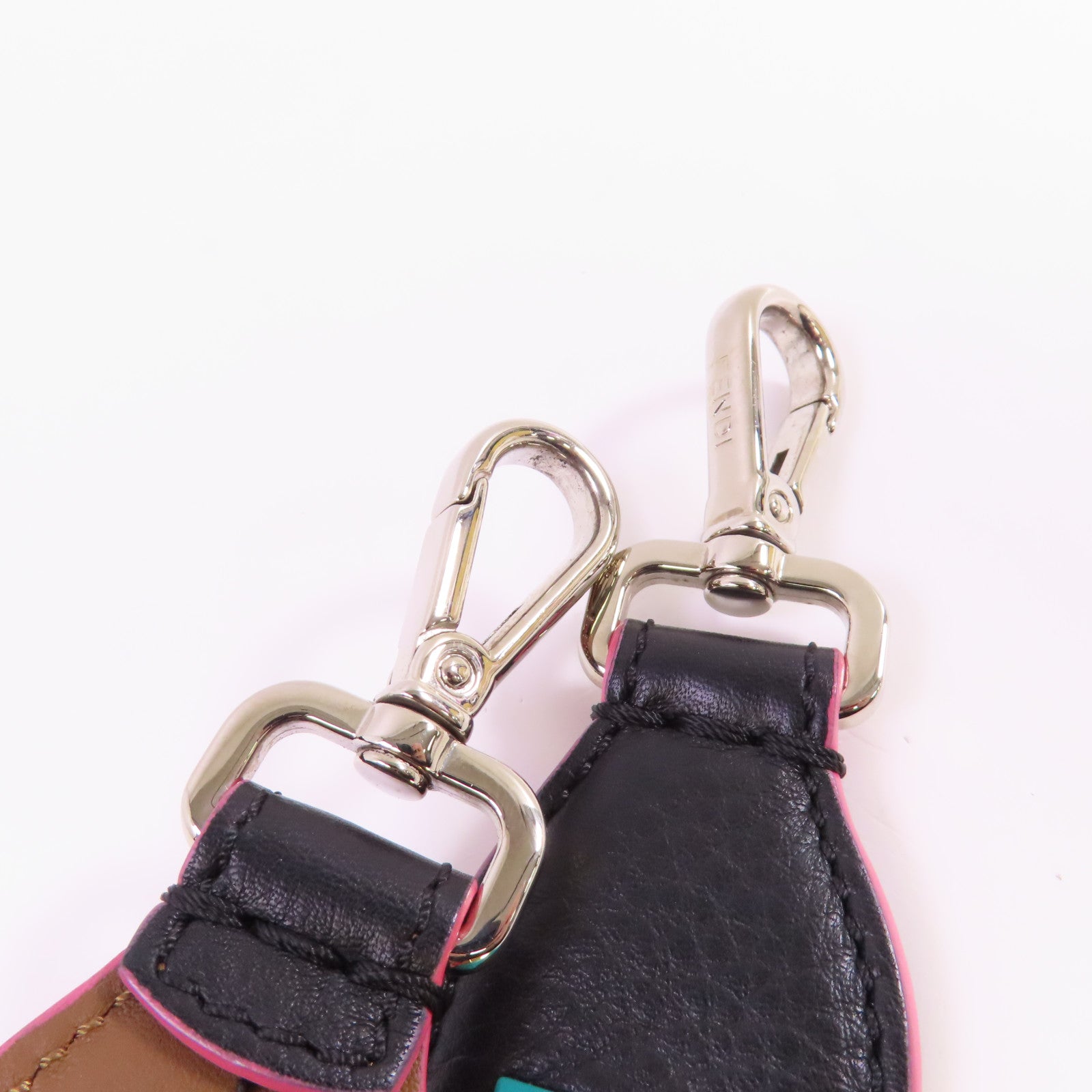 FENDI 【激減優惠】牛皮皮革/PVC Shoulder Strap銀扣肩背袋彩色