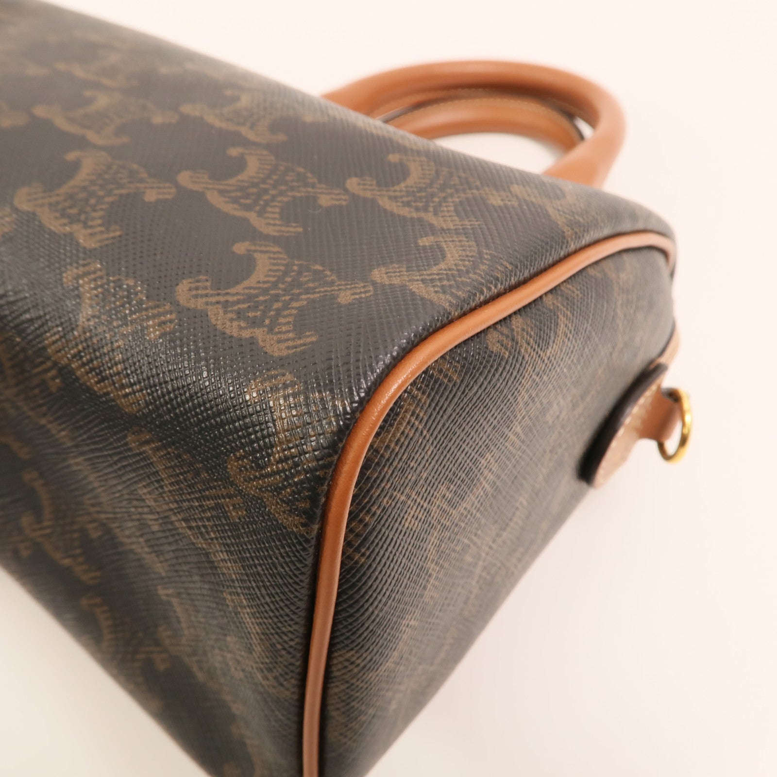 CELINE 塗層帆布Shoulder Bag金扣手挽肩背兩用袋