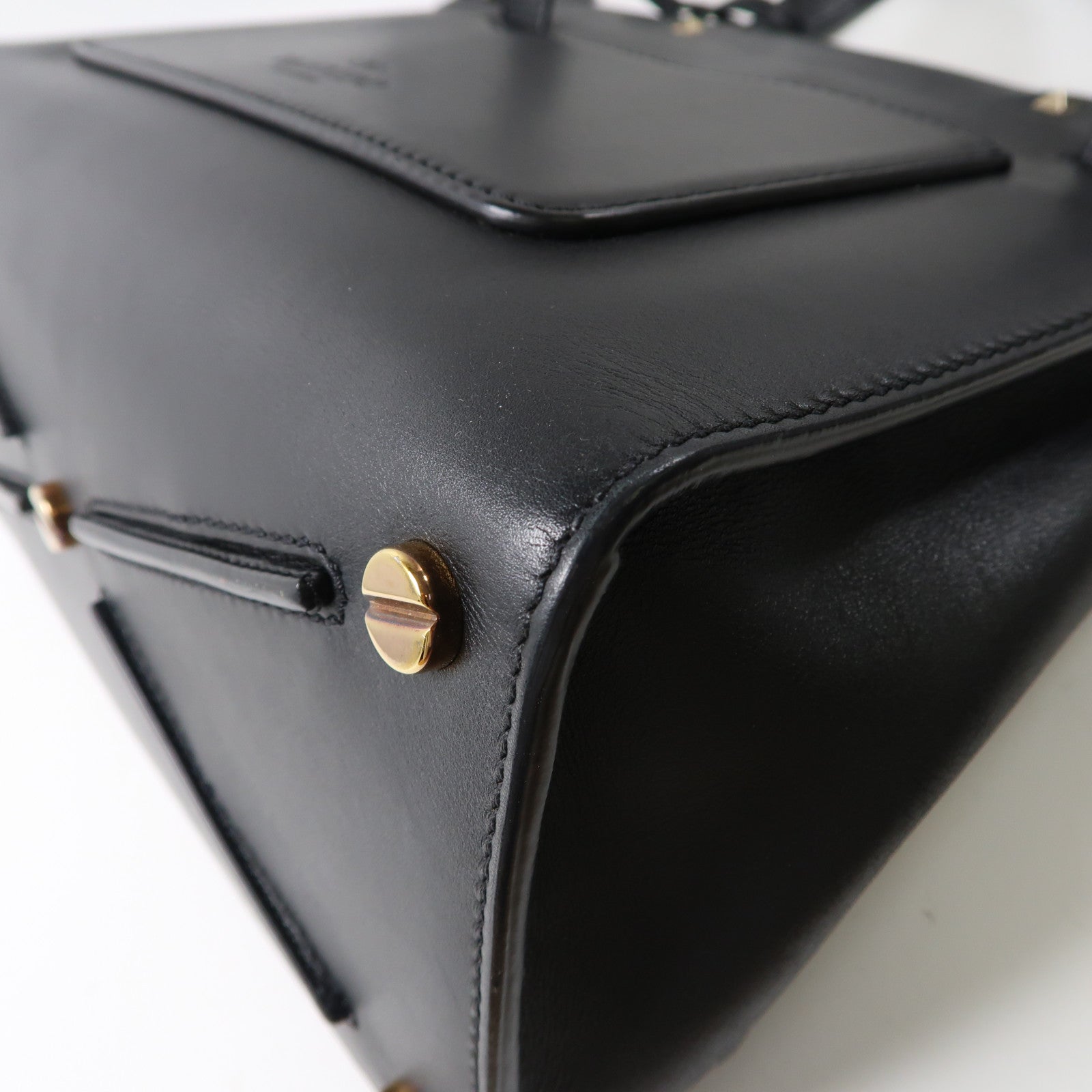 Valentino 牛皮皮革2 Way Shoulder金扣手挽肩背兩用袋黑色